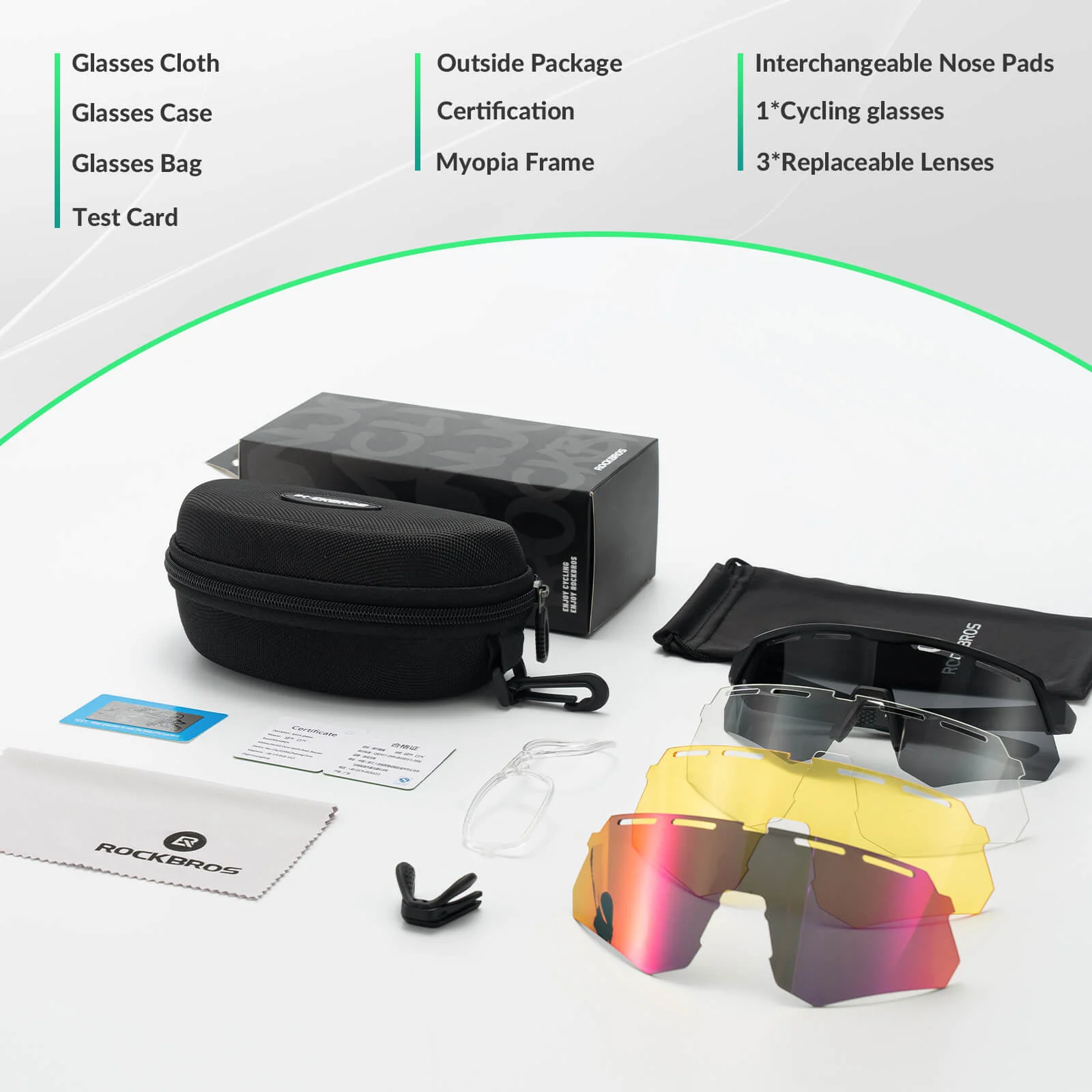 Polarized Cycling Sunglasses with 4 Interchangeable Lenses - Image 18