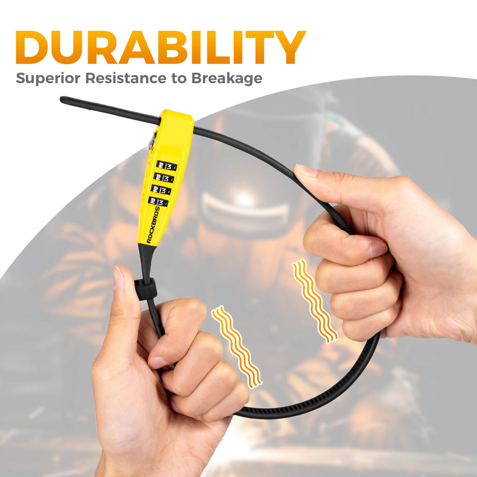Portable Combination Cable Lock - 52cm - Image 4