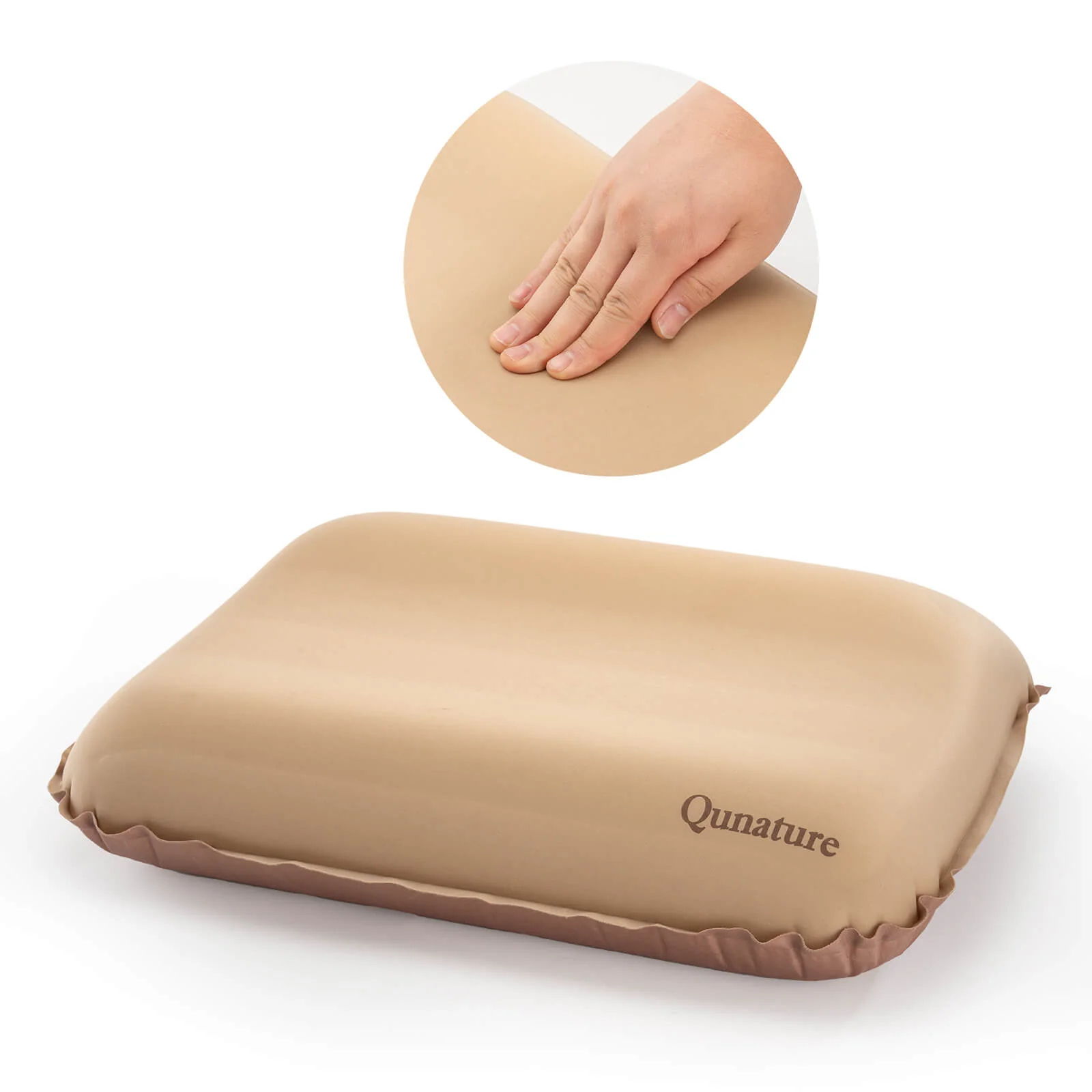 Qunature Self-Inflating Cheese Foam Camping Pillow - Image 2