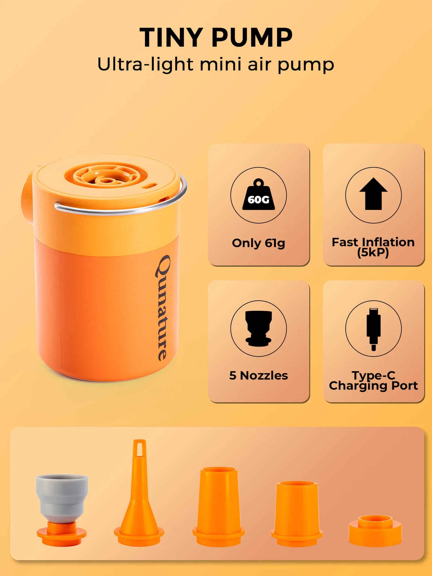 Qunature Mini Electric Air Pump for Camping & Outdoor Gear - Image 13