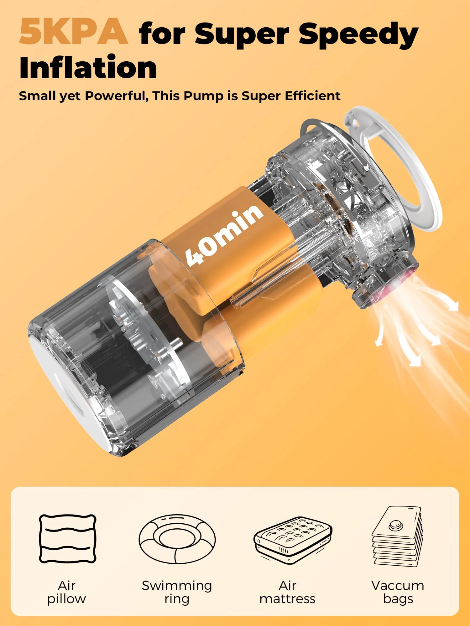 Qunature Mini Electric Air Pump for Camping & Outdoor Gear - Image 22