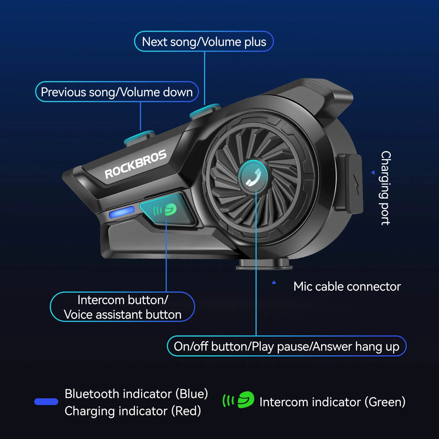 R1 Motorcycle Helmet Bluetooth Headset - Image 7