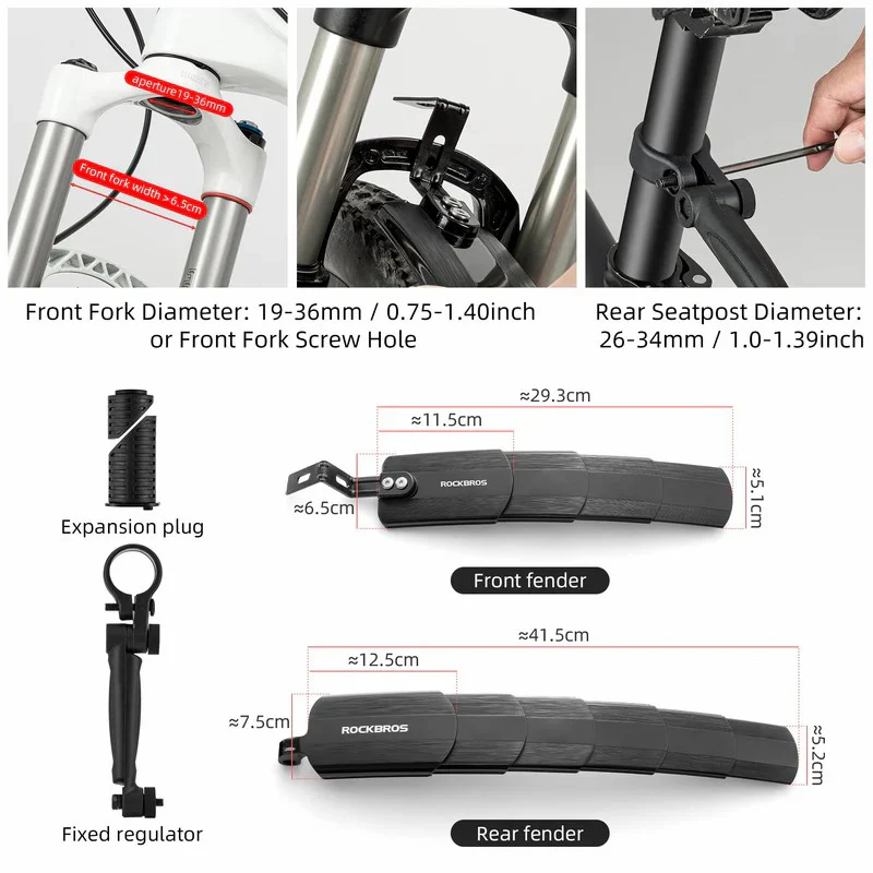 Retractable Front & Rear Bike Fender - Image 2
