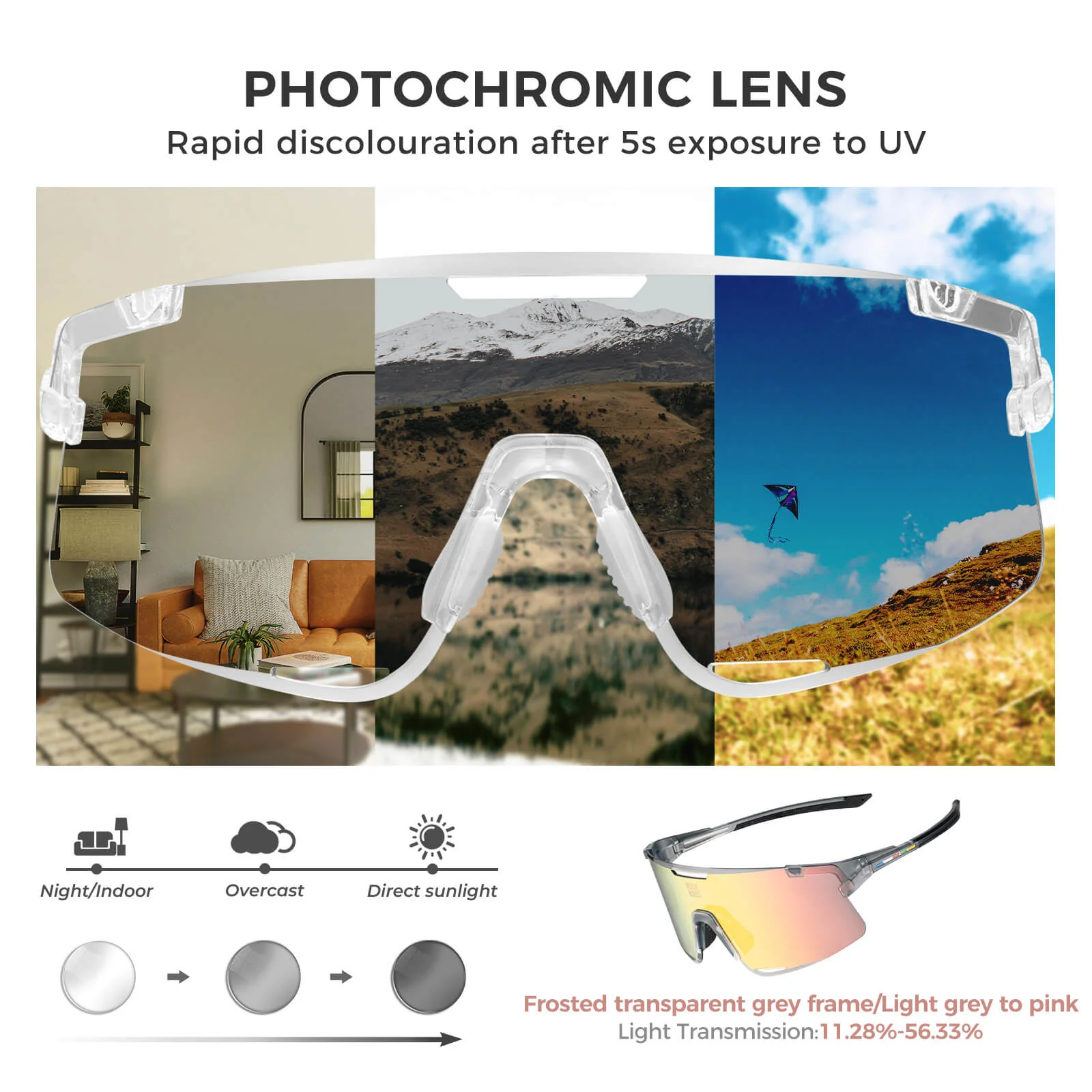 ROAD TO SKY BOUNDLESS Photochromic Cycling Glasses 3 Lens Set - Image 10