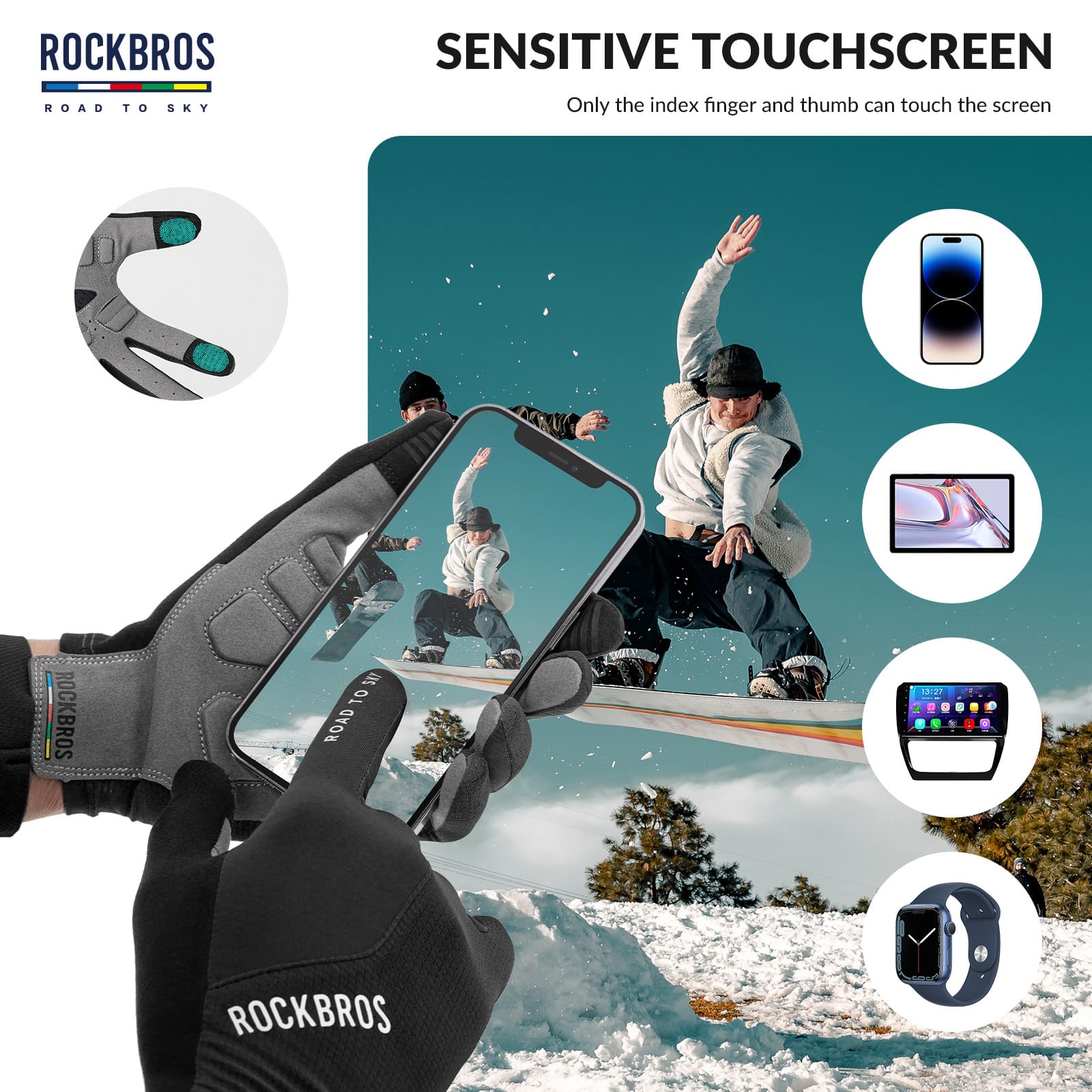 ROAD TO SKY Breathable Anti-Slip Full Finger Cycling Gloves - Image 15