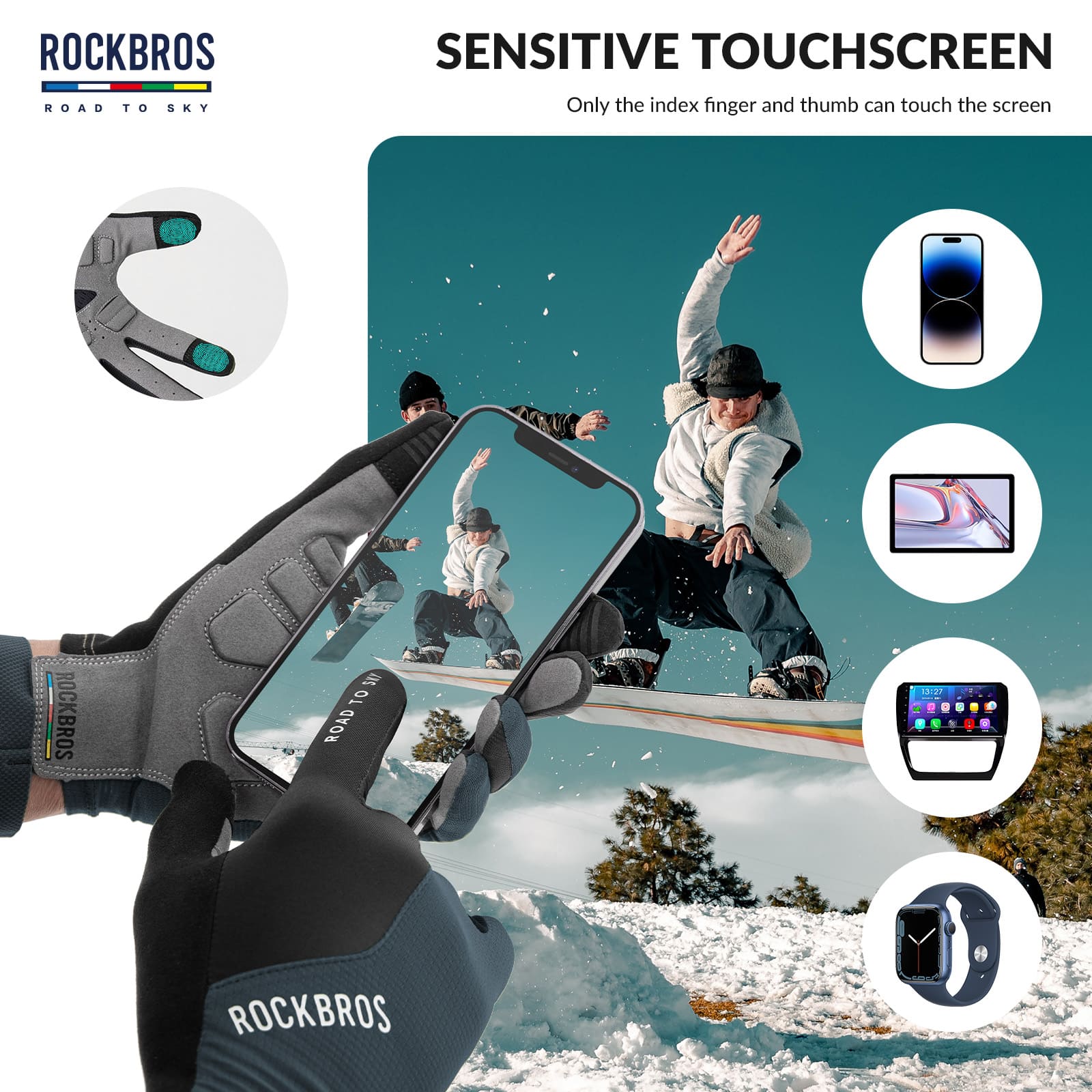 ROAD TO SKY Breathable Anti-Slip Full Finger Cycling Gloves - Image 16