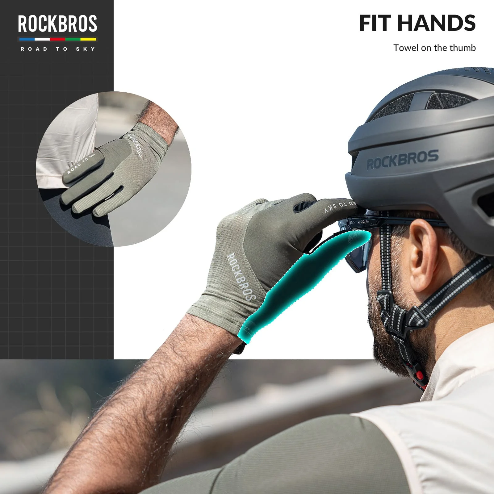 ROAD TO SKY Breathable Anti-Slip Full Finger Cycling Gloves - Image 20