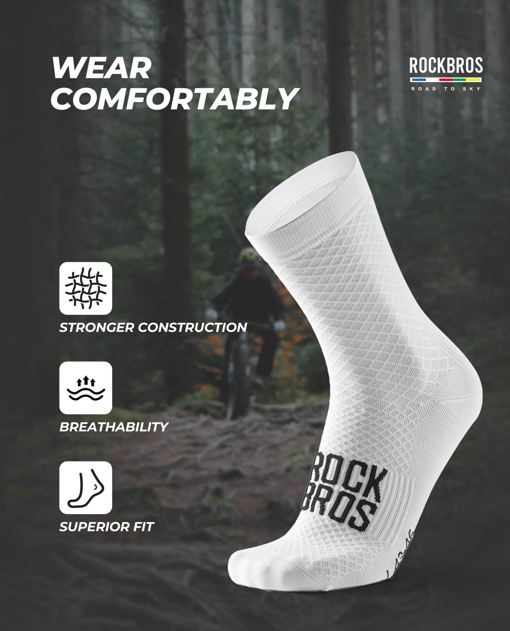 ROAD-TO-SKY Breathable Cycling Socks - Image 11