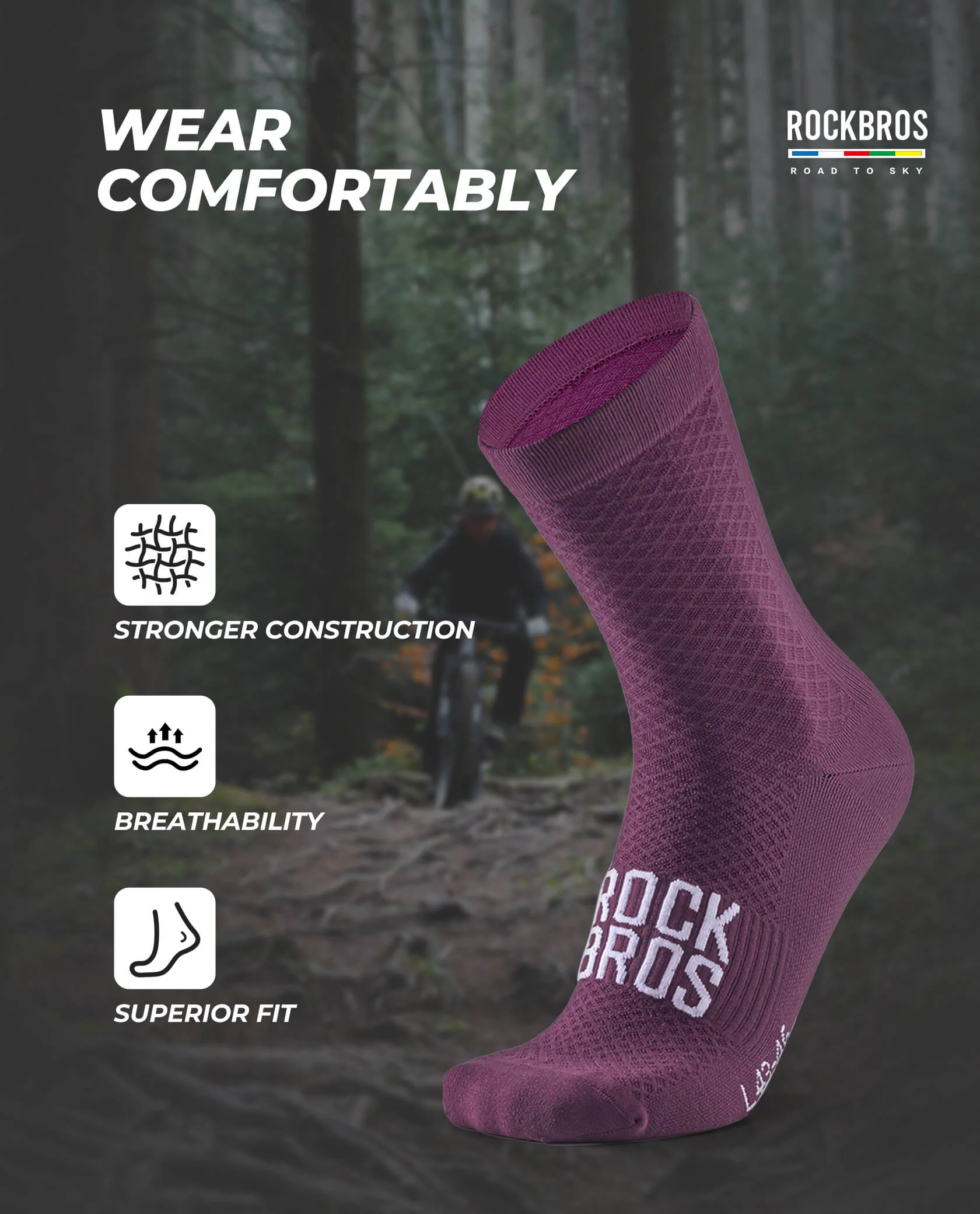 ROAD-TO-SKY Breathable Cycling Socks - Image 14