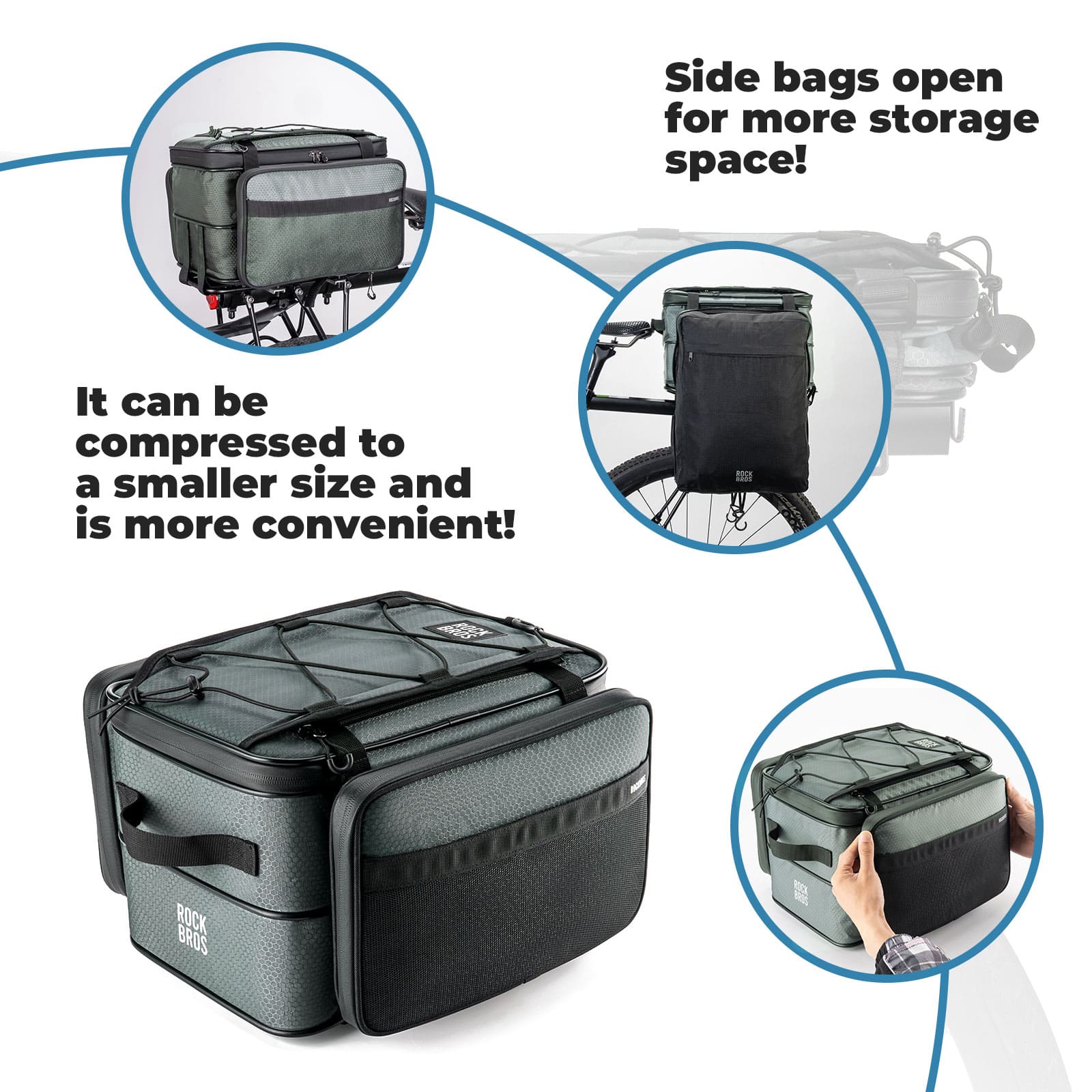ROAD TO SKY Large Capacity Bike Rear Rack Bag - Image 4