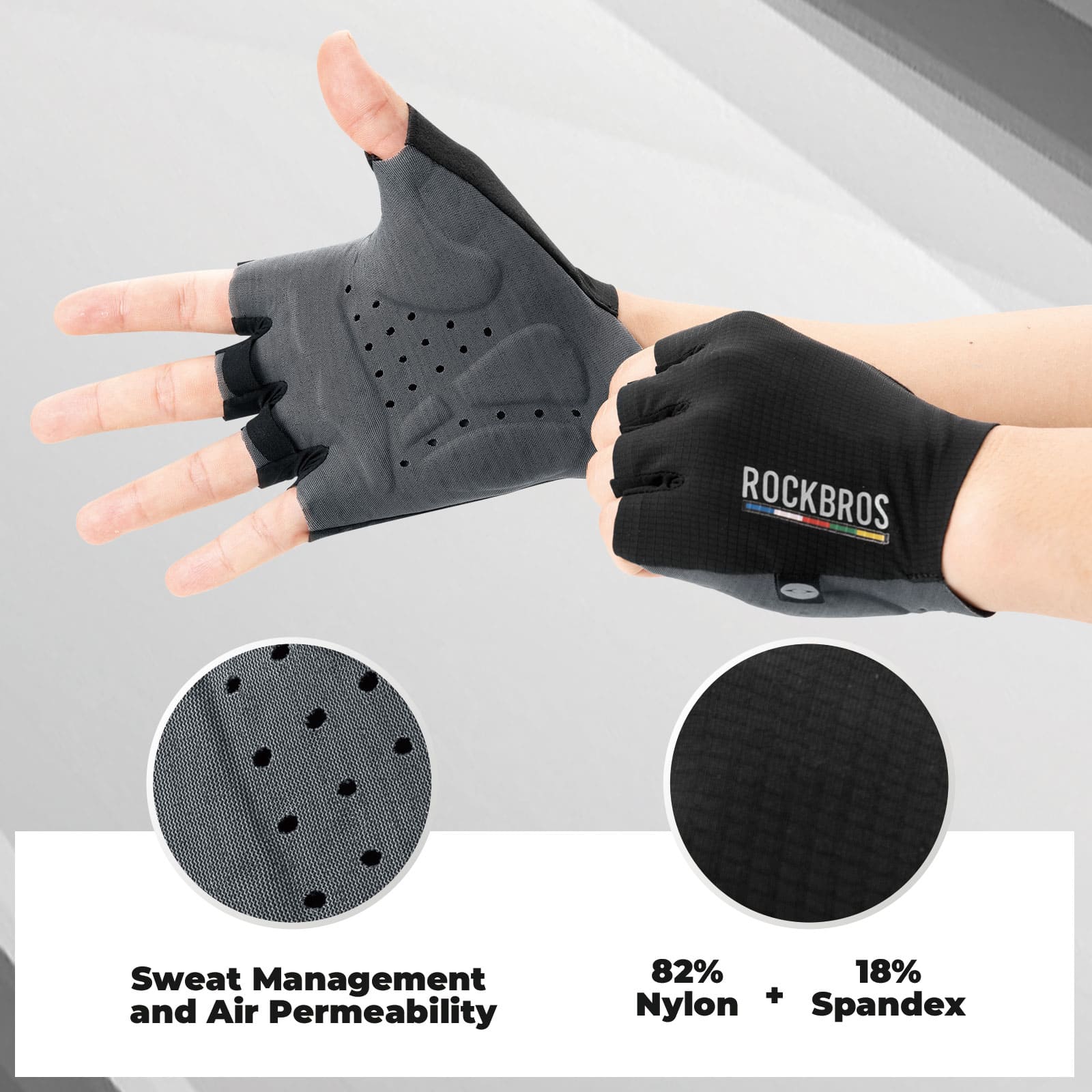 ROAD TO SKY Short Finger Mountain Cycling Gloves Dual - Image 3
