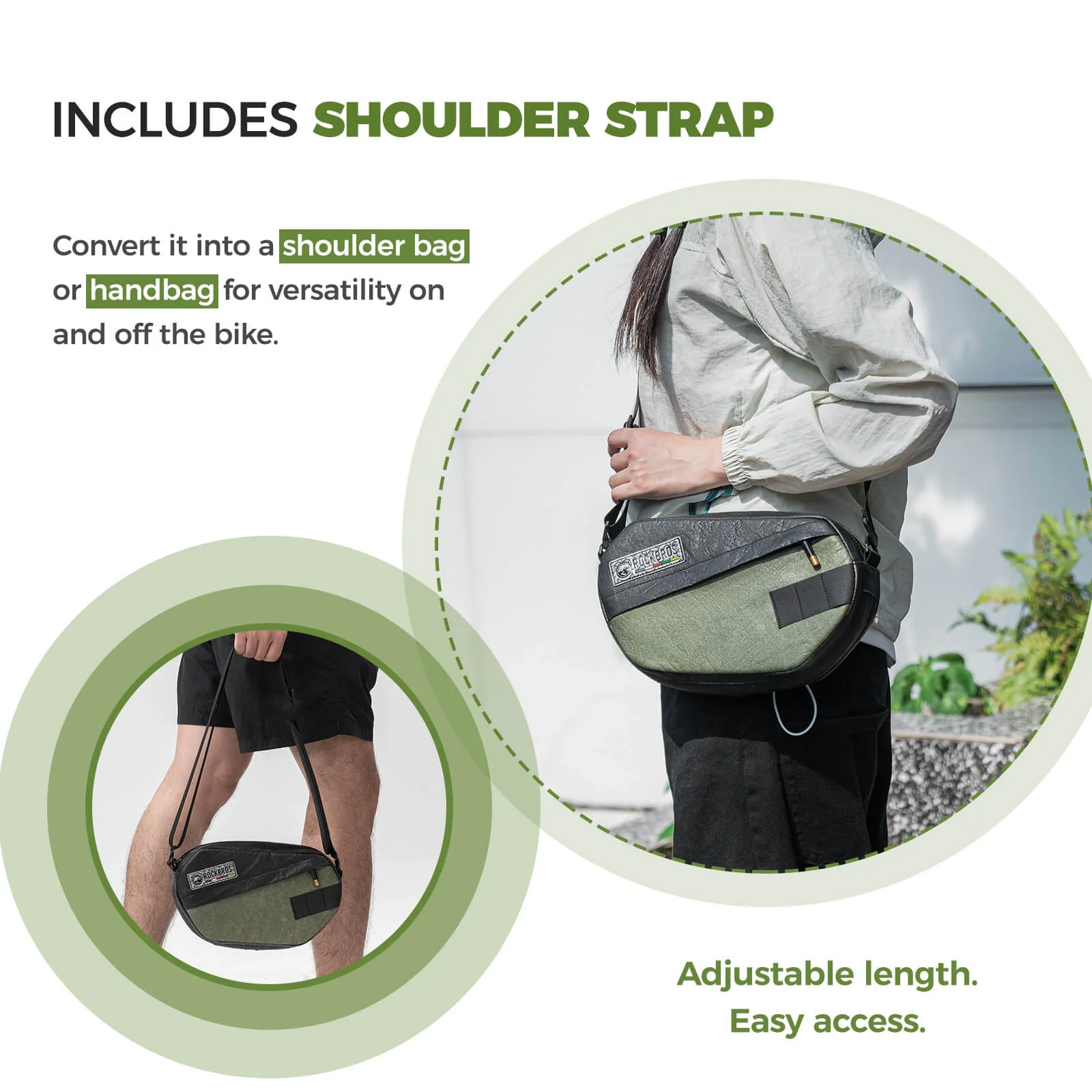 ROAD TO SKY Recycled Tire Bike Handlebar Bag - 2.5L - Image 5