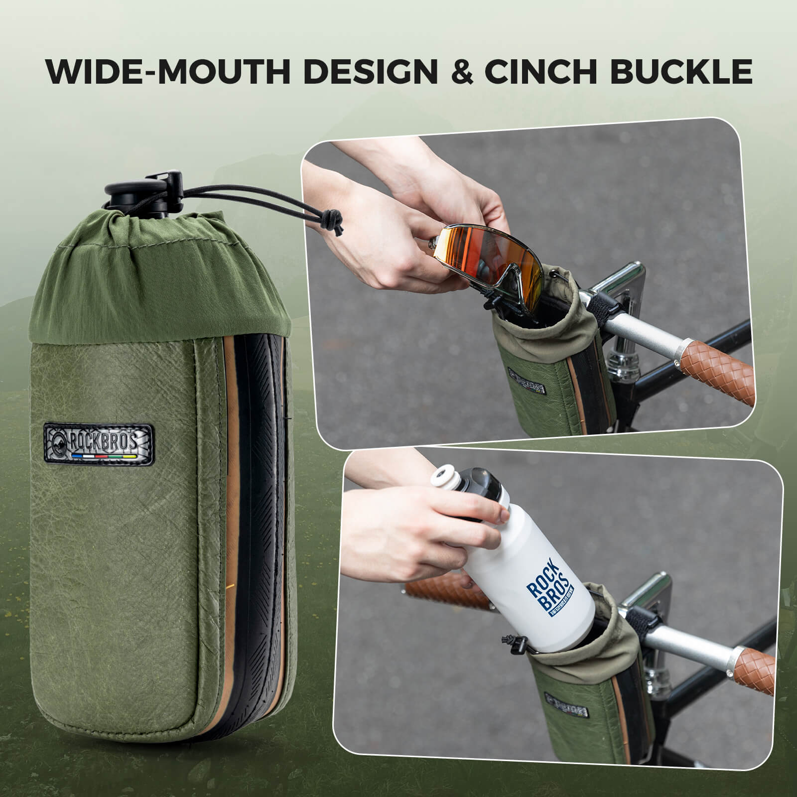 ROAD TO SKY Recycled Tire Bike Water Bottle Bag - 0.8L - Image 5