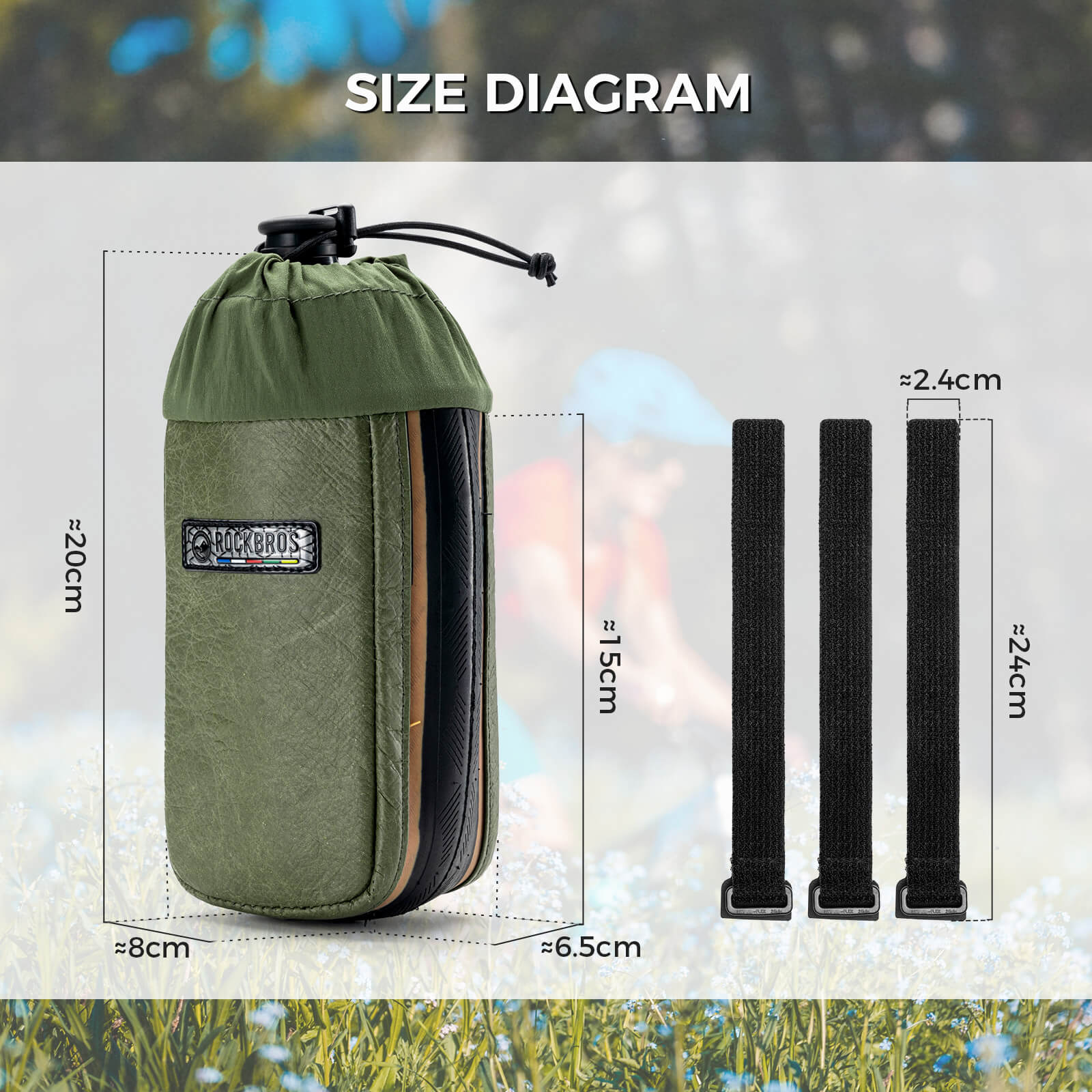 ROAD TO SKY Recycled Tire Bike Water Bottle Bag - 0.8L - Image 7