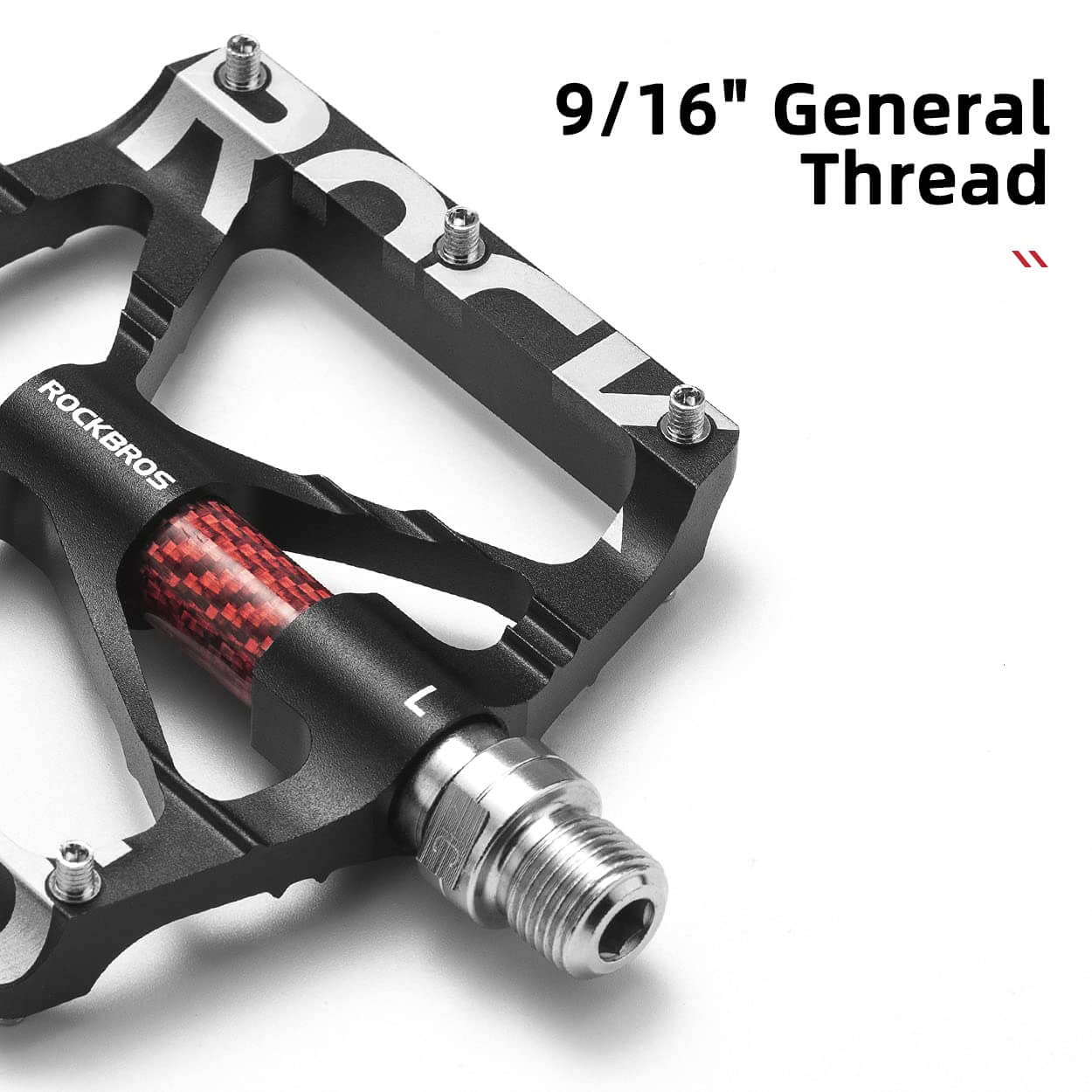 ROCKBROS Aluminum Bike Pedals Non-Slip 9/16 Platform MTB Pedals - Image 8