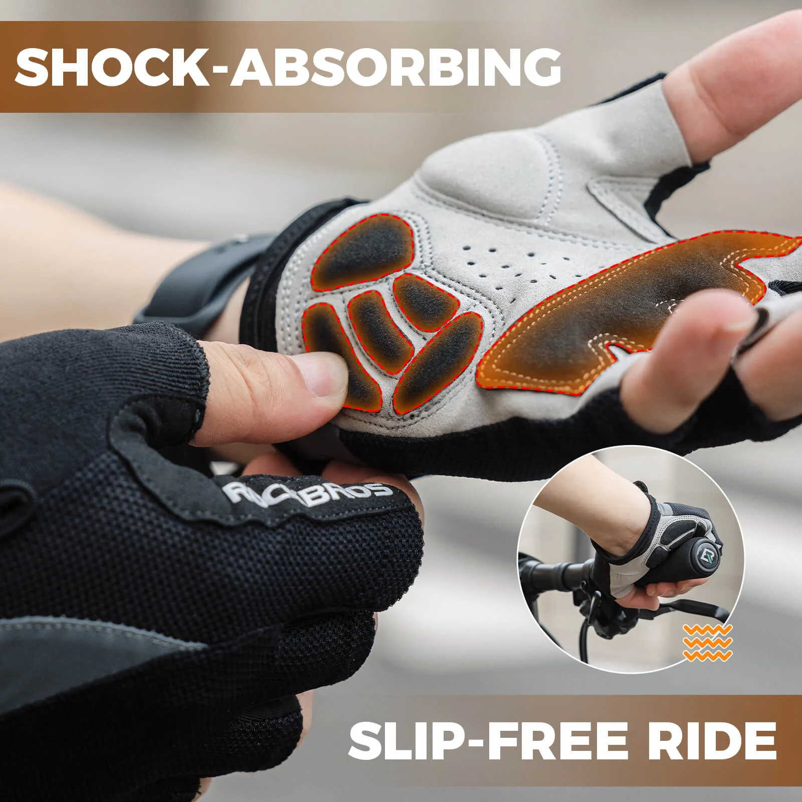 ROCKBROS Breathable Half Finger Cycling Gloves for Summer Rides - Image 4