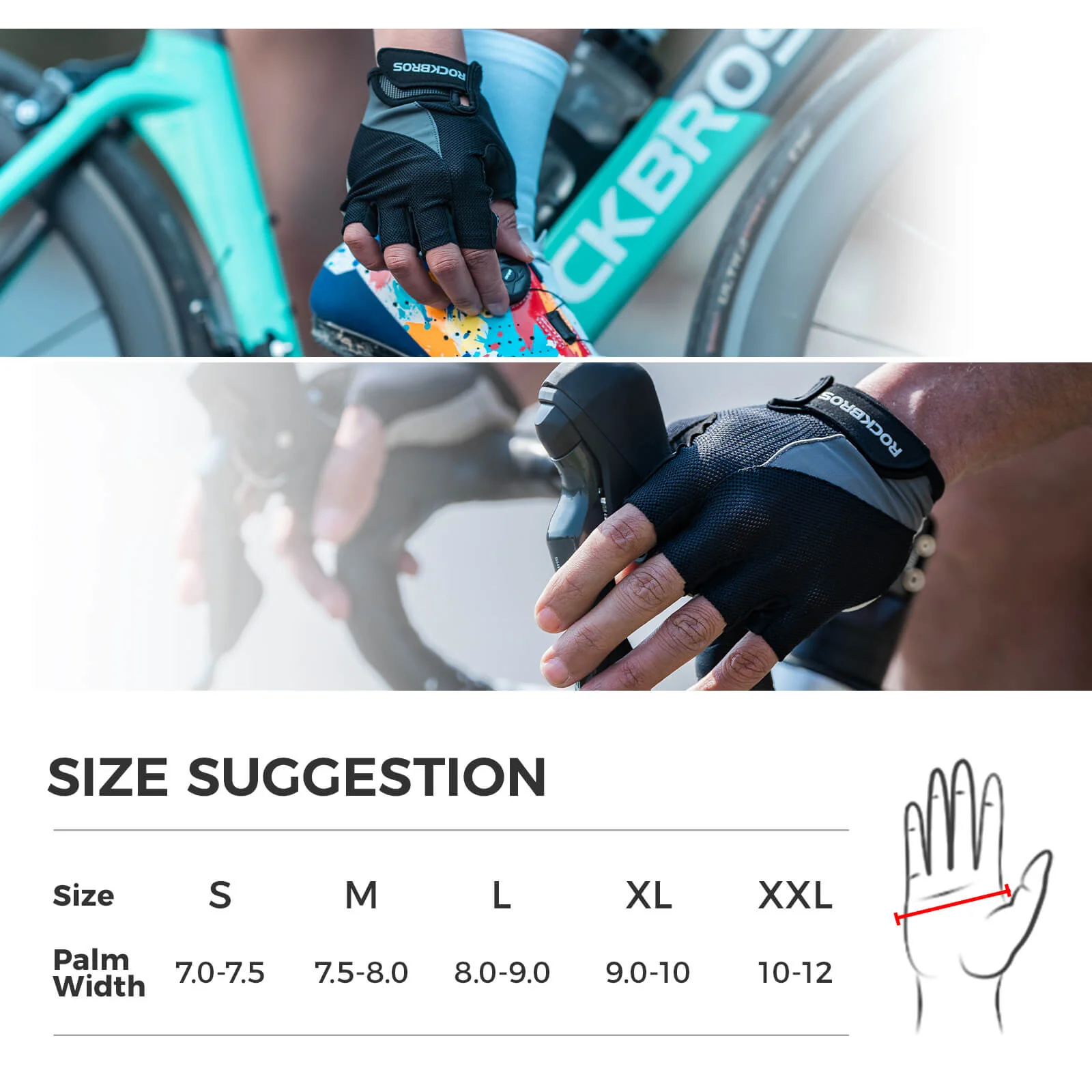 ROCKBROS Breathable Half Finger Cycling Gloves for Summer Rides - Image 6