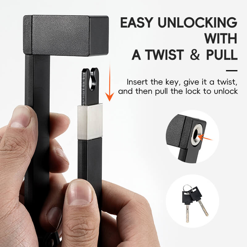 ROCKBROS Folding Bike Lock Key Type Anti-Theft Bicycle Lock - Image 3