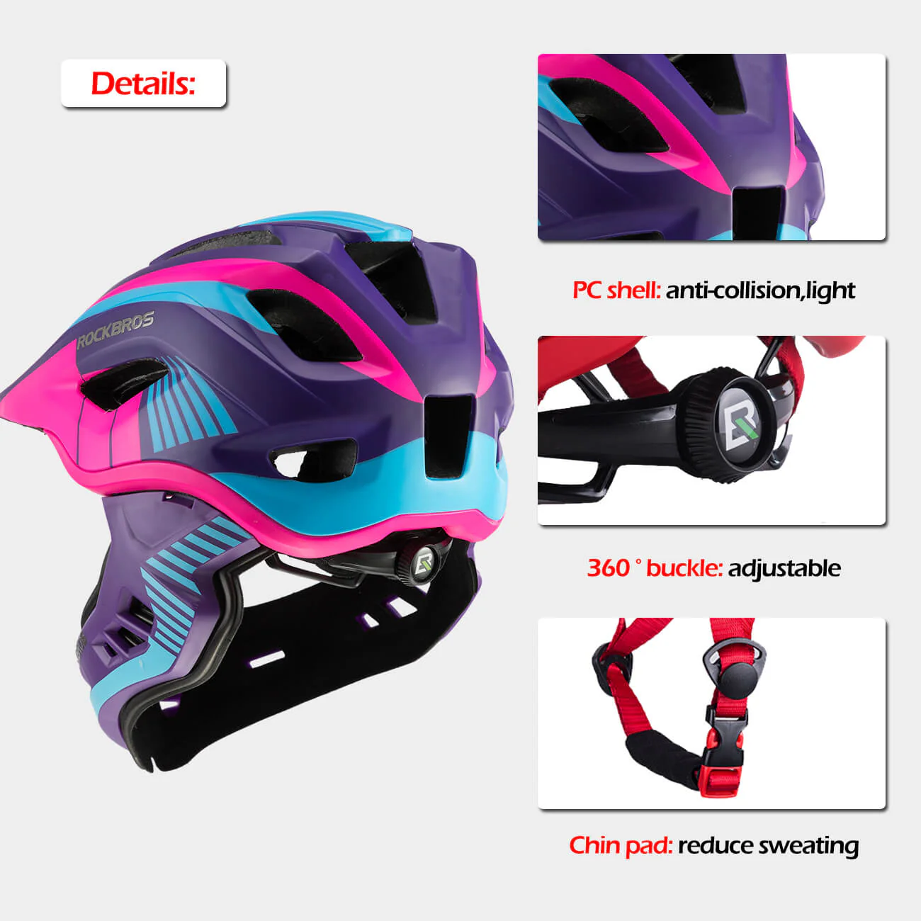 Kids Bike Helmet Full Face Safety Helmet - Image 5
