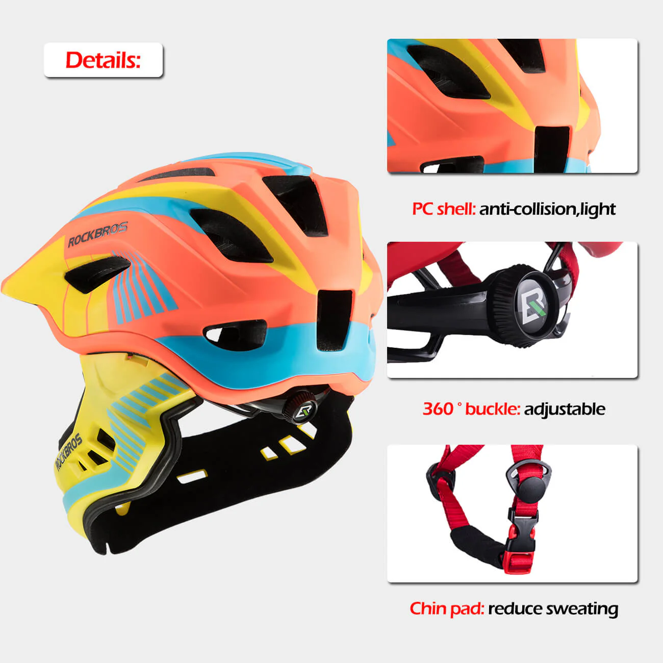 Kids Bike Helmet Full Face Safety Helmet - Image 8