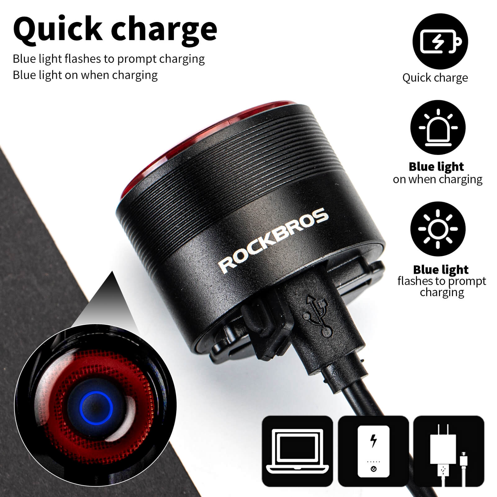 ROCKBROS Q3 Bike Tail Light Intelligent Light Sensor - Image 8