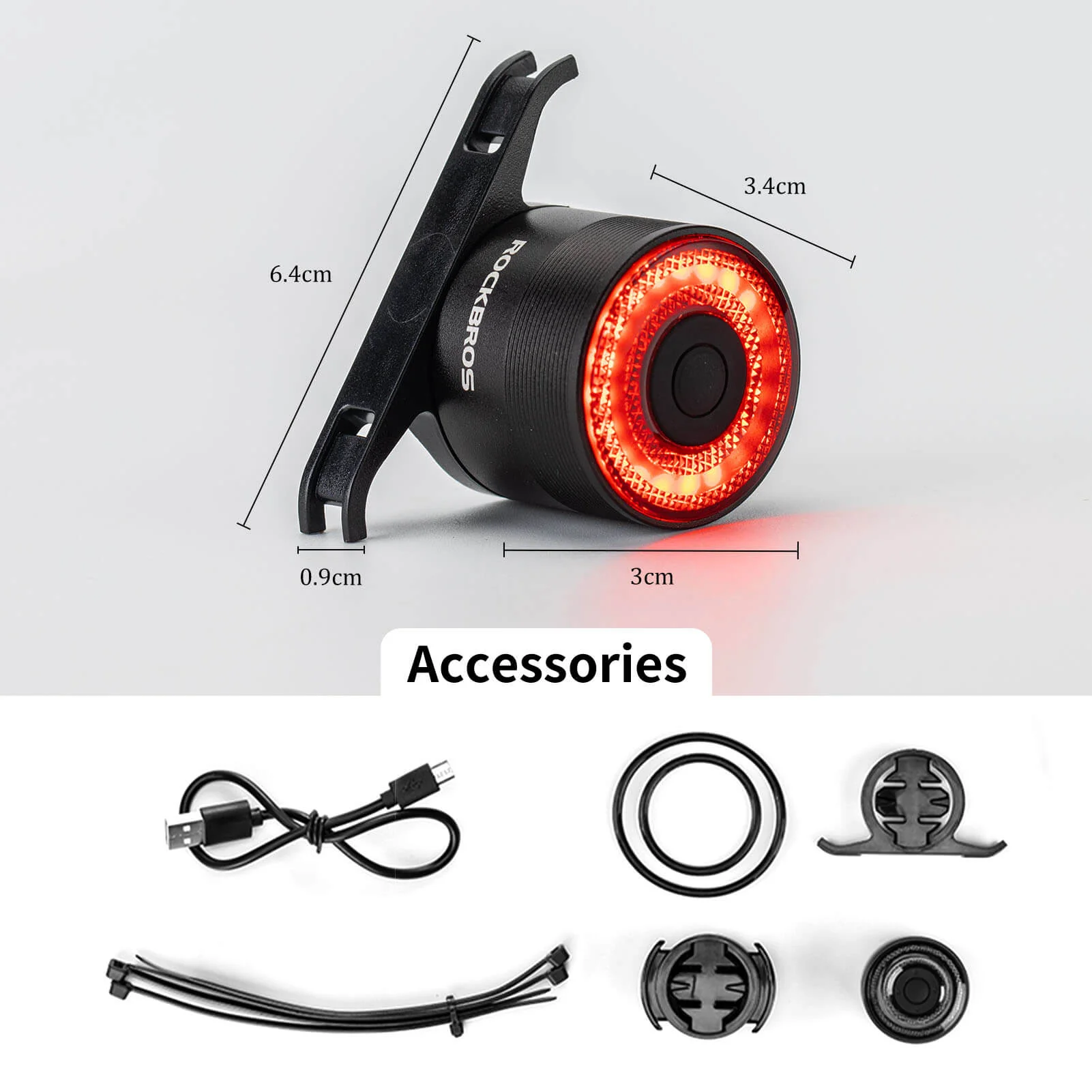 ROCKBROS Q3 Bike Tail Light Intelligent Light Sensor - Image 9