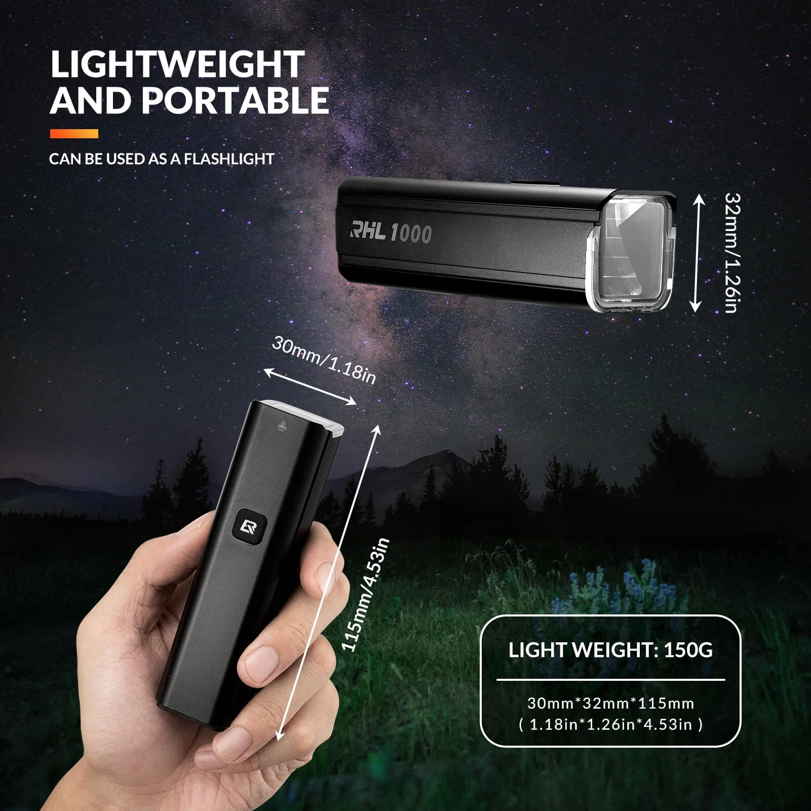 RHL1000 Bike Front Light Waterproof Bike Light - Image 6