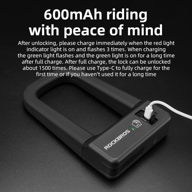 ROCKBROS Smart U-Lock NFC Bike Lock - Image 6