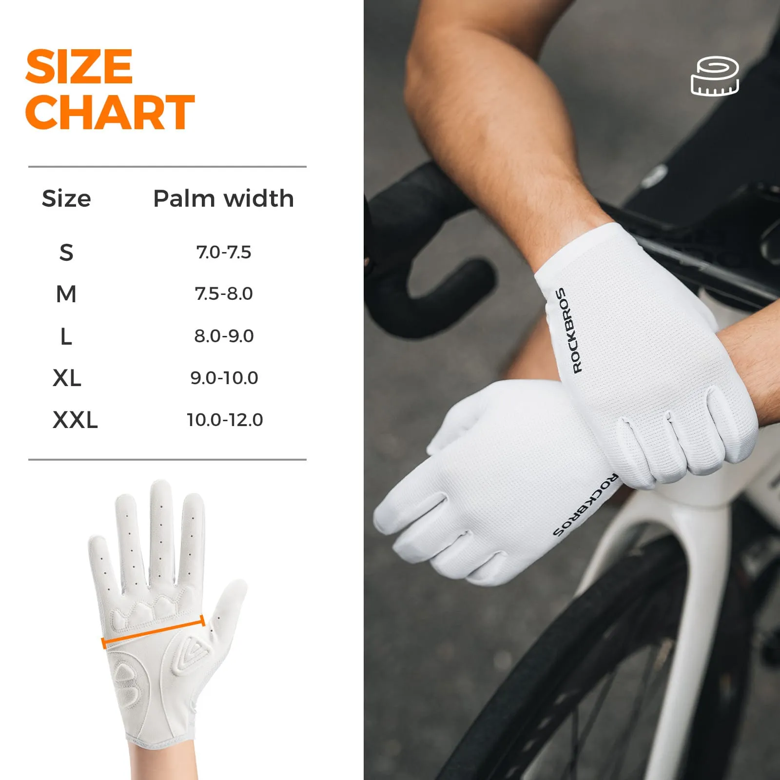 S396-1 Solid Color Full Finger Cycling Gloves - Image 9