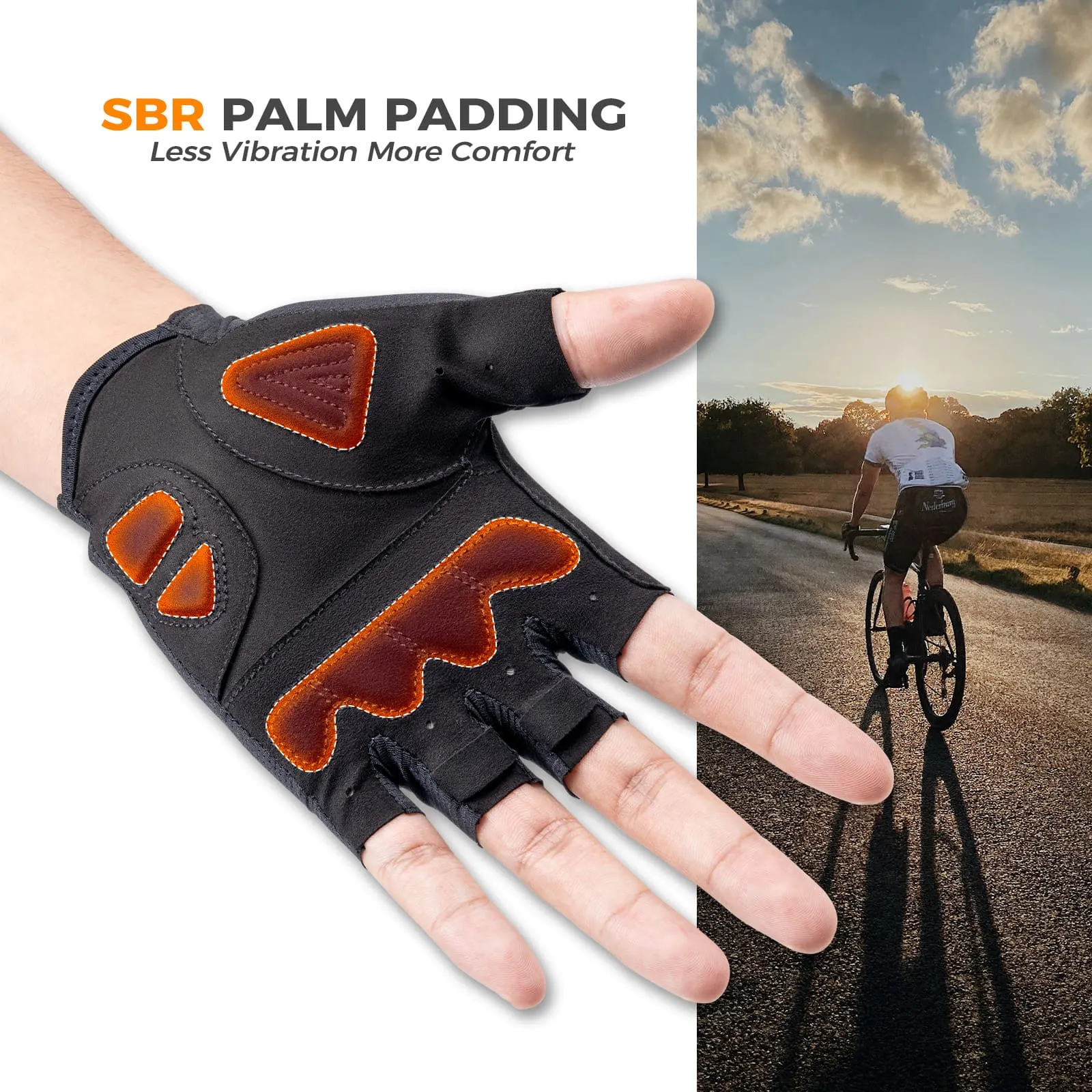 S396 Solid Color Short Finger Cycling Gloves - Image 5