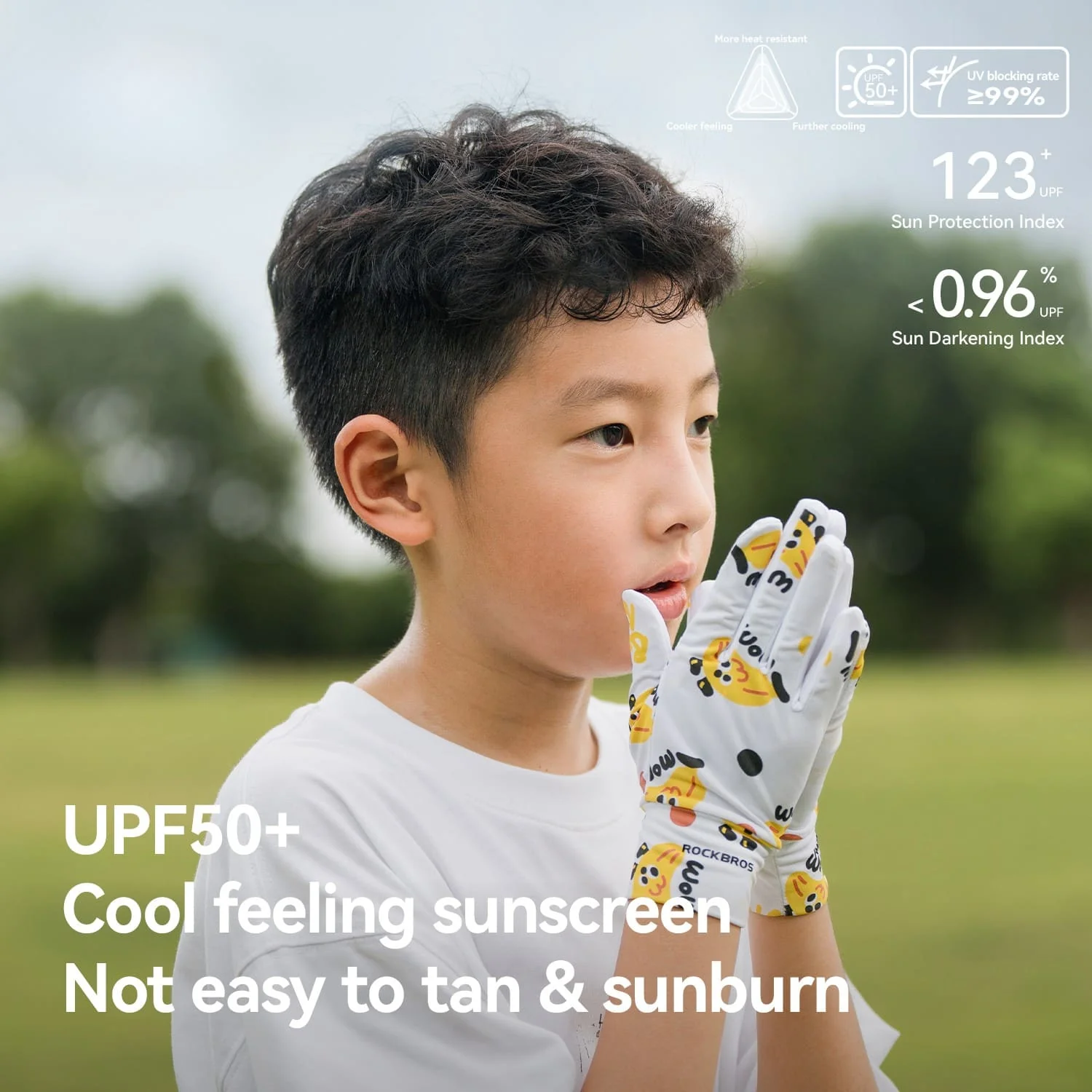 S401 Kids Sun Protection Cycling Gloves - UPF50+ - Image 7