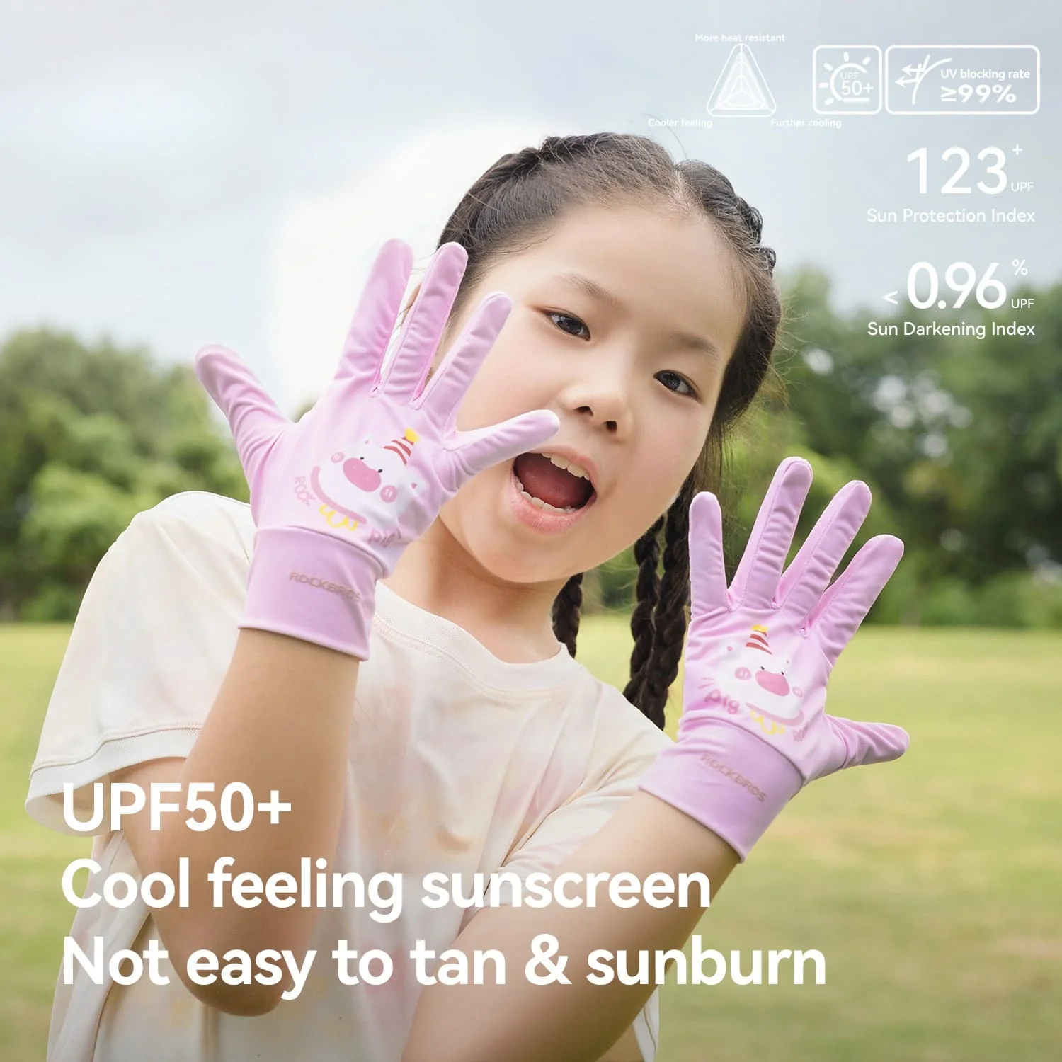 S401 Kids Sun Protection Cycling Gloves - UPF50+ - Image 8