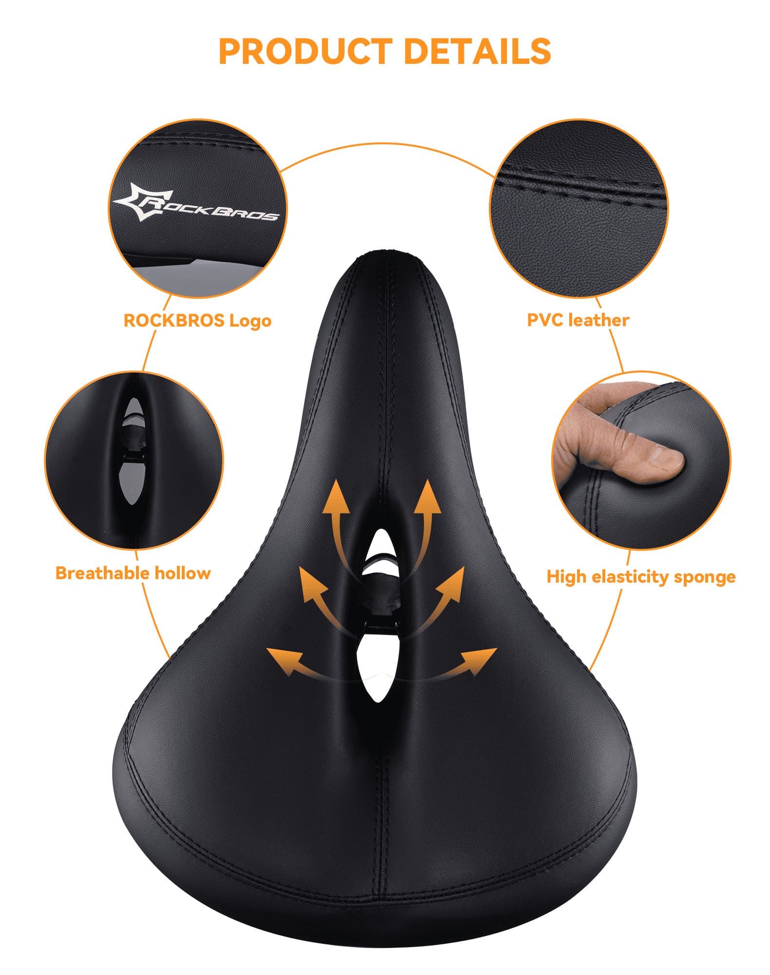 Comfort Bike Saddle with Rear Safety Light - Image 4
