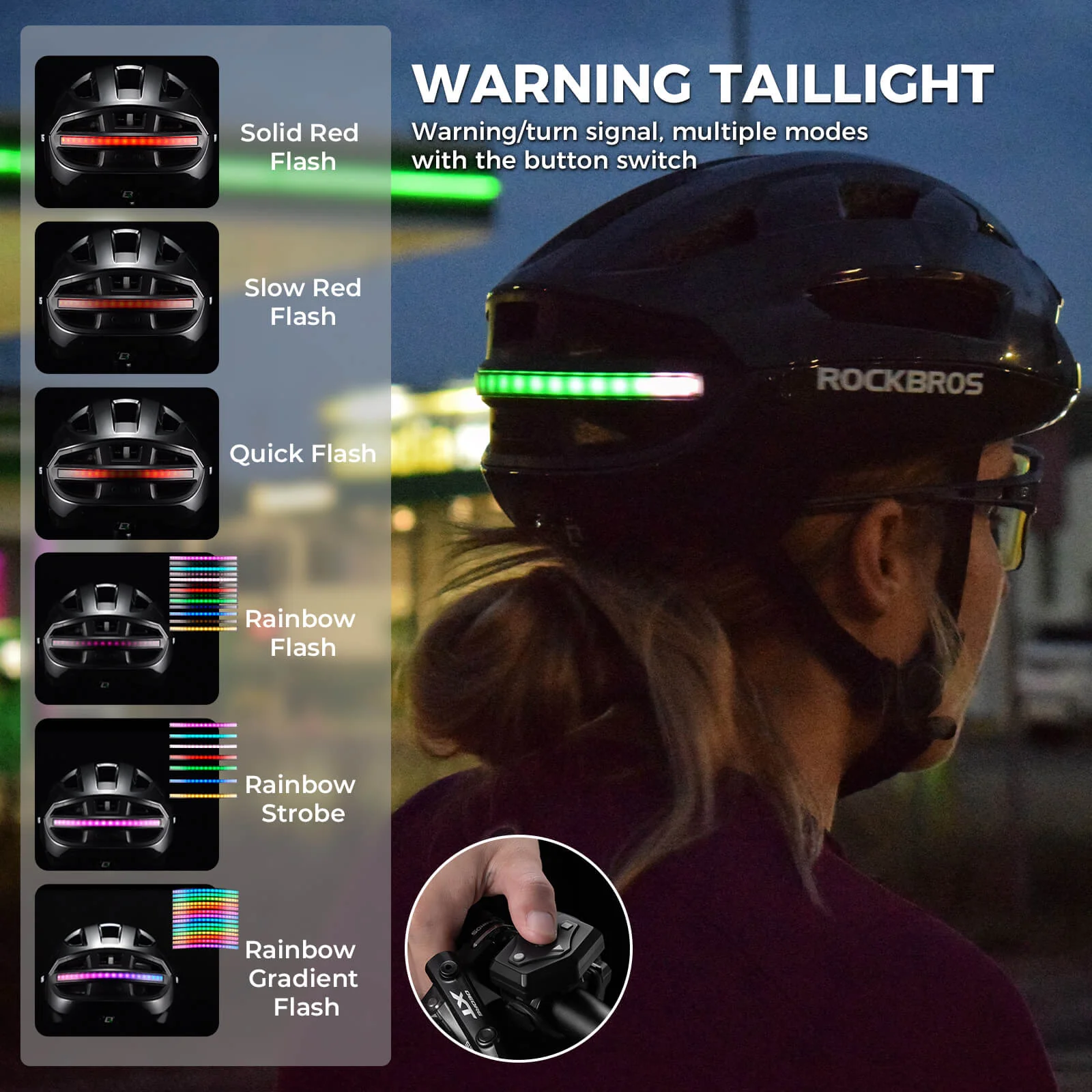 Smart Bike Helmet with Remote-Controlled Warning Lights - Image 17