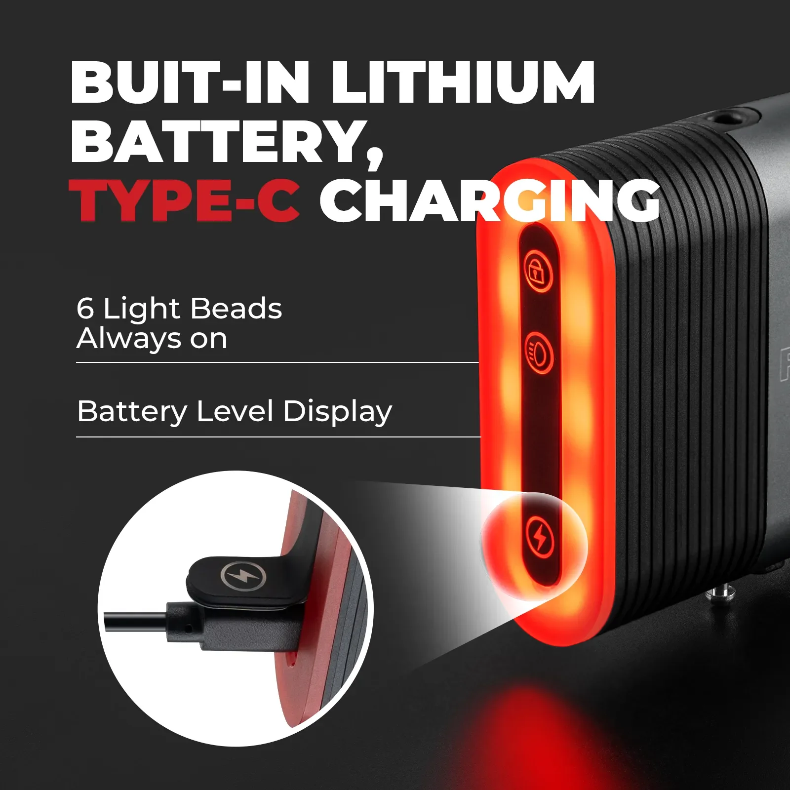 Smart Bike Tail Light with Brake Sensor & Bluetooth Lock - Image 4