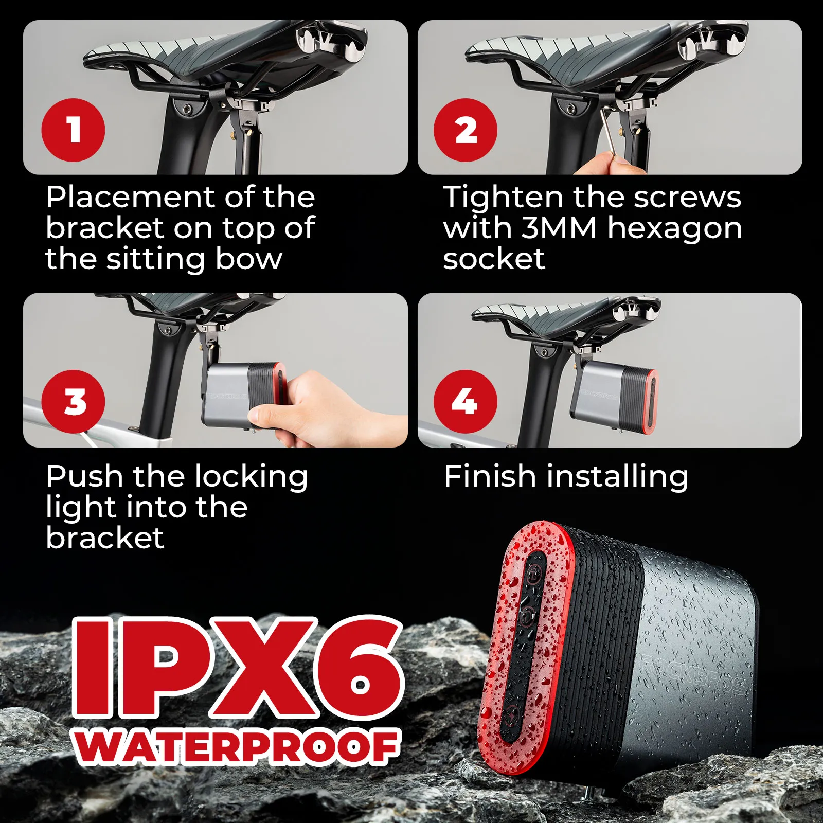 Smart Bike Tail Light with Brake Sensor & Bluetooth Lock - Image 8