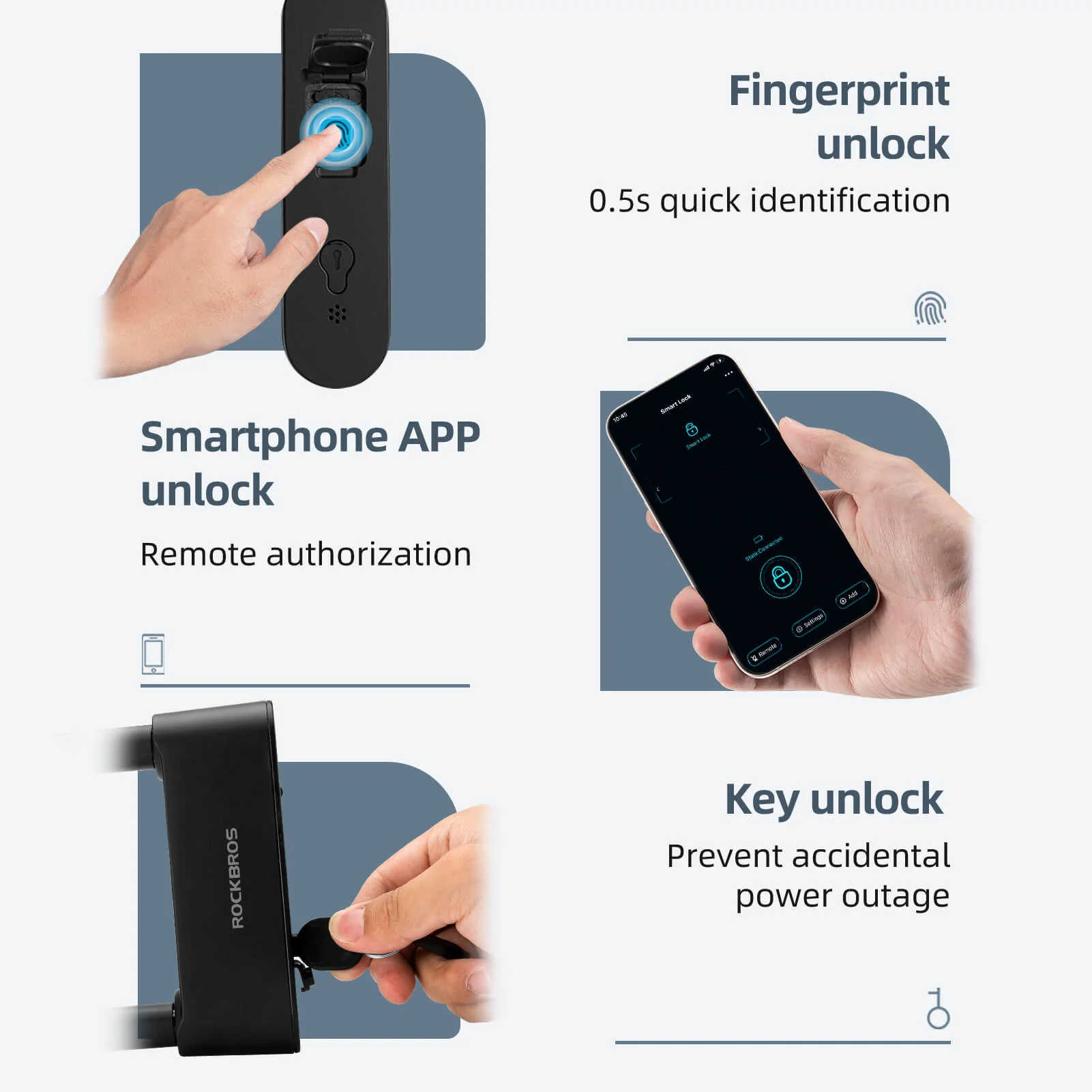 Smart Bluetooth Fingerprint U Lock - Image 4