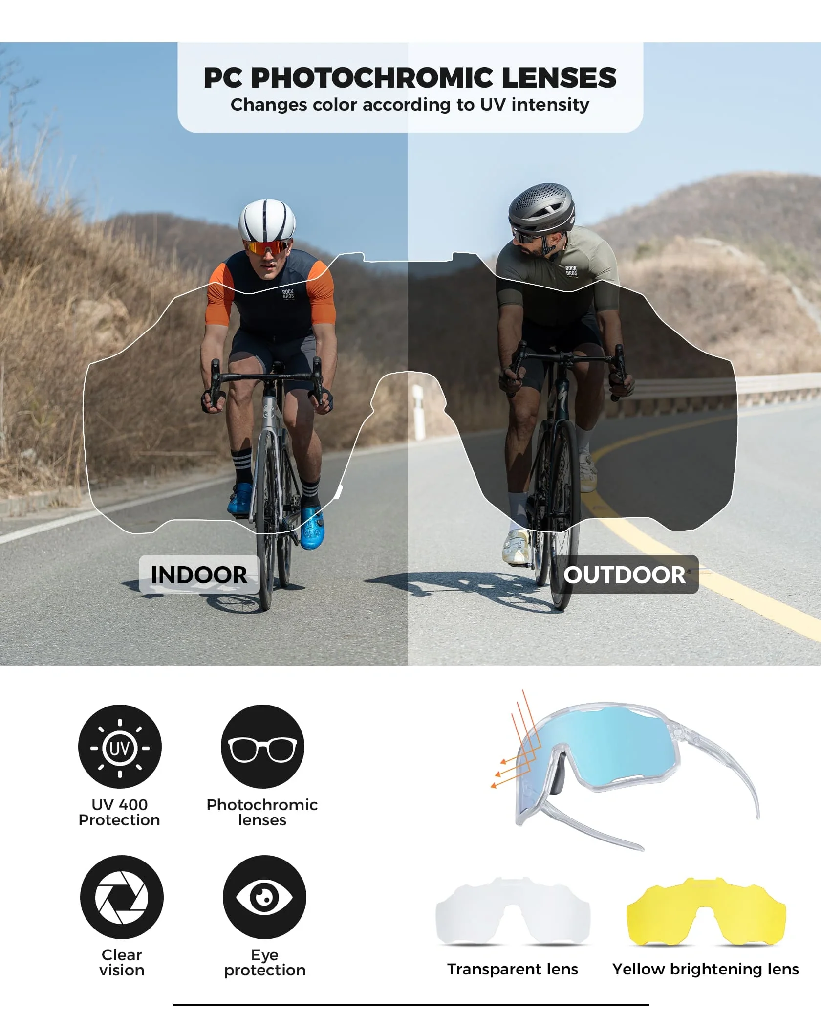 SP351 Photochromic Windproof Cycling Sunglasses - Image 12