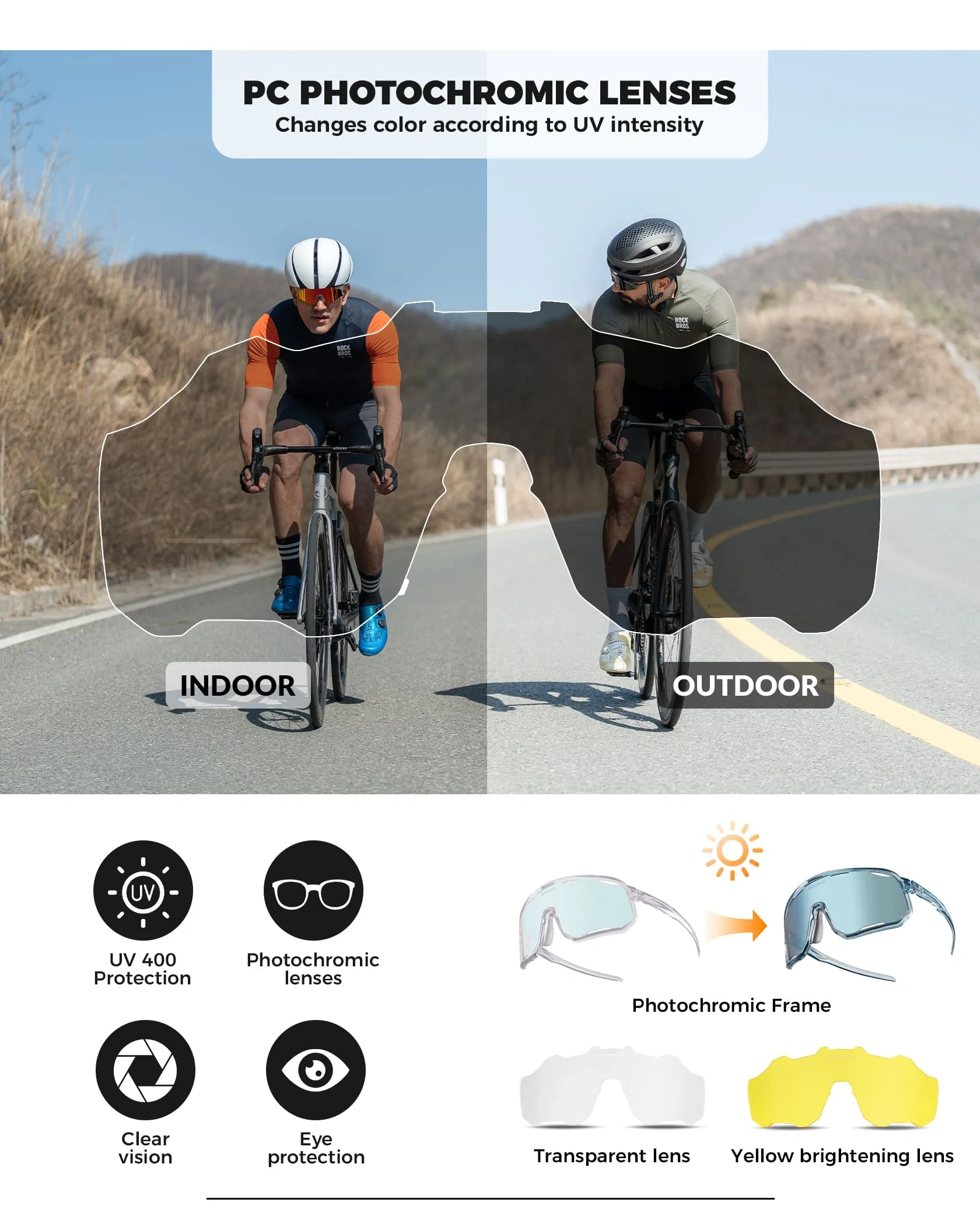 SP351 Photochromic Windproof Cycling Sunglasses - Image 9