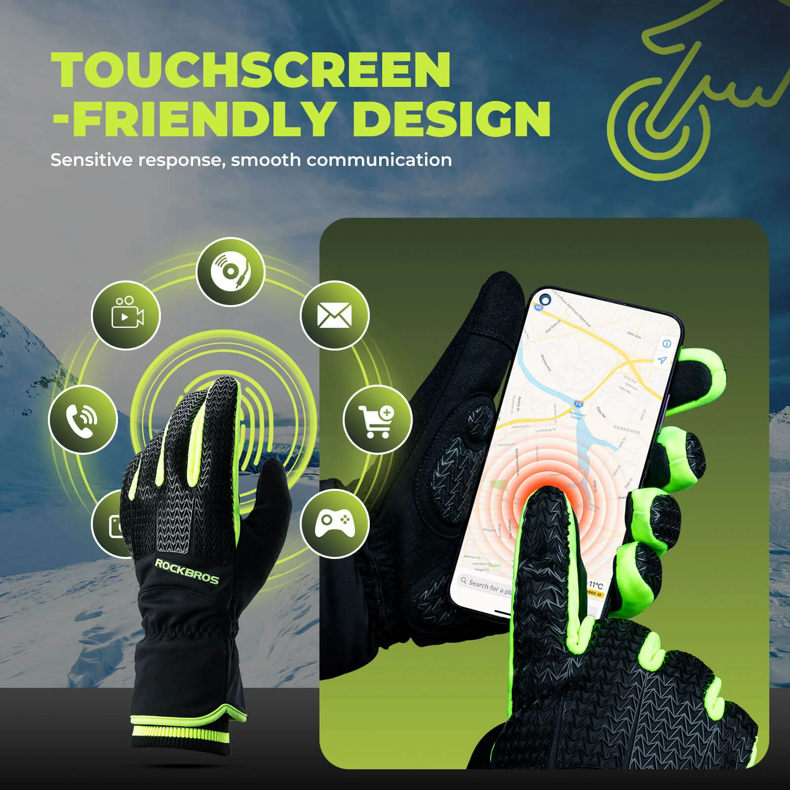 Thermal Full Finger Cycling Gloves - Image 3