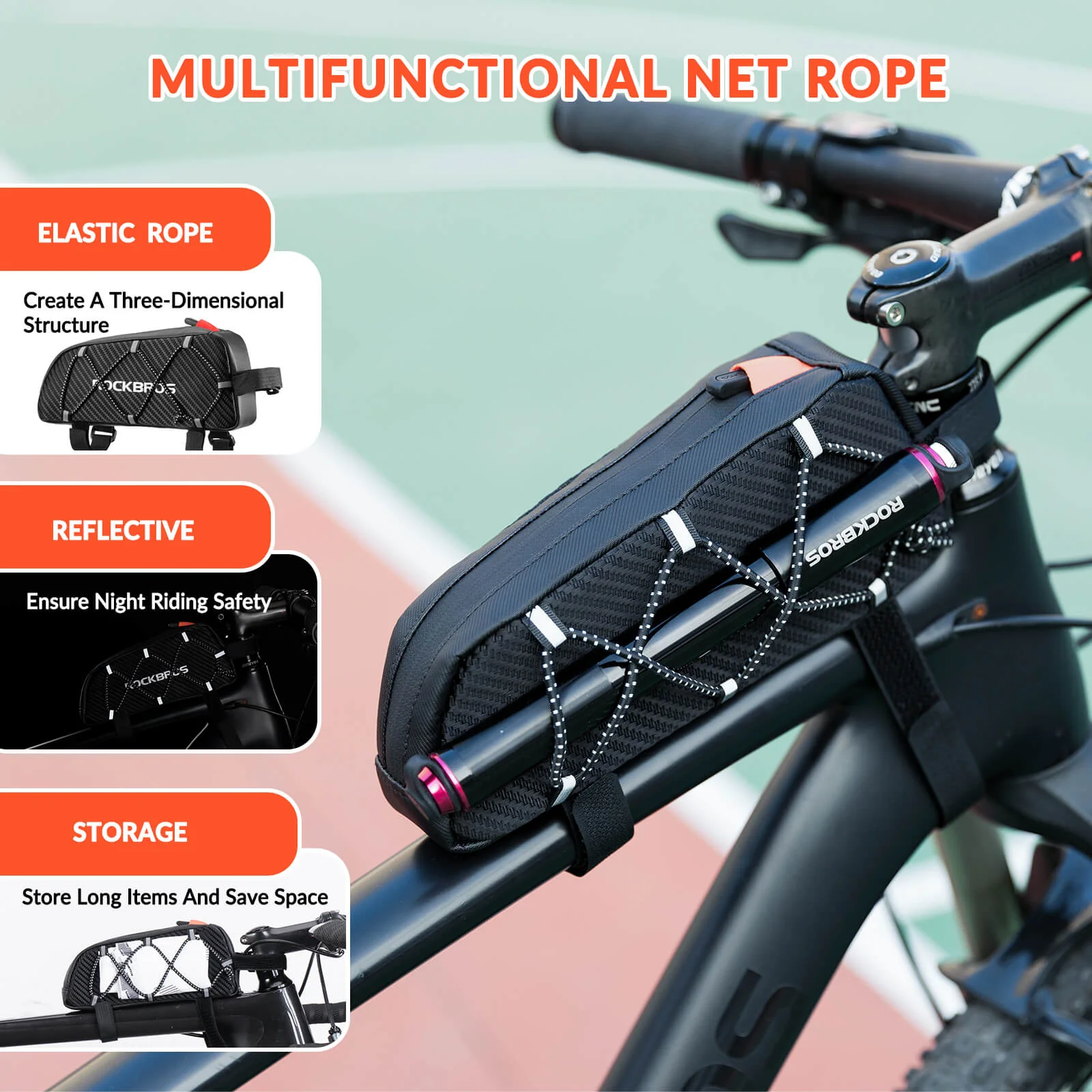 Top Tube Bike Bag with Side Drawstring - 1L - Image 4