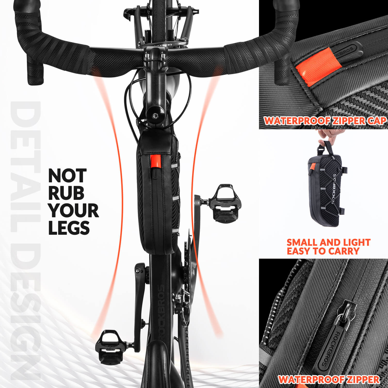 Top Tube Bike Bag with Side Drawstring - 1L - Image 5