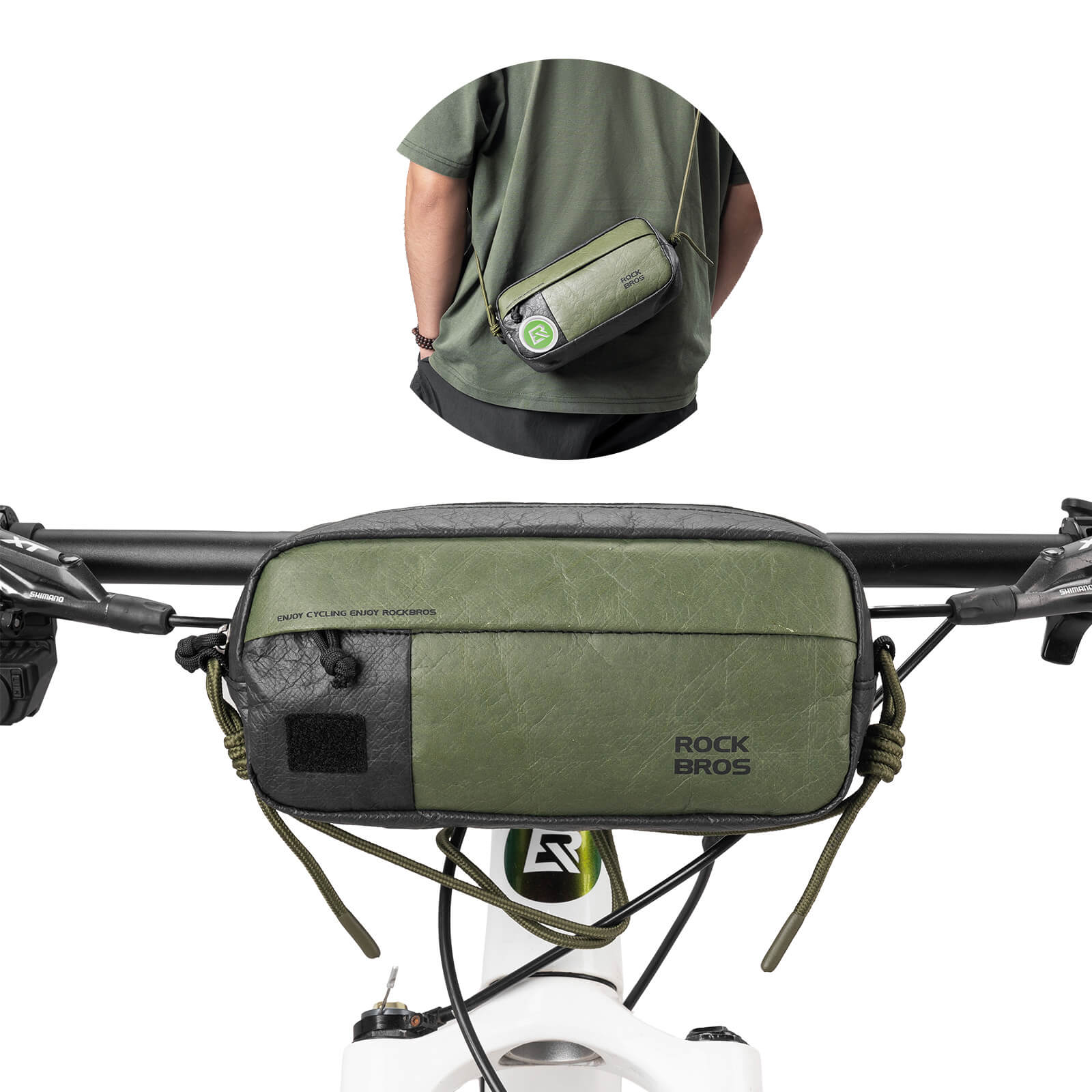 Bike Handlebar Bag with Shoulder Strap - 1.5L - Image 3