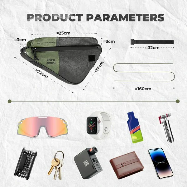 Triangle Bike Frame Bag with Shoulder Strap - 0.7L - Image 6