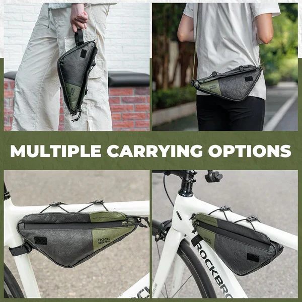 Triangle Bike Frame Bag with Shoulder Strap - 0.7L - Image 7