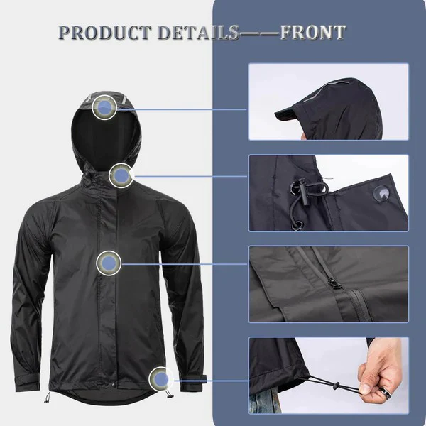 Unisex Waterproof Cycling Rain Jacket - Image 2