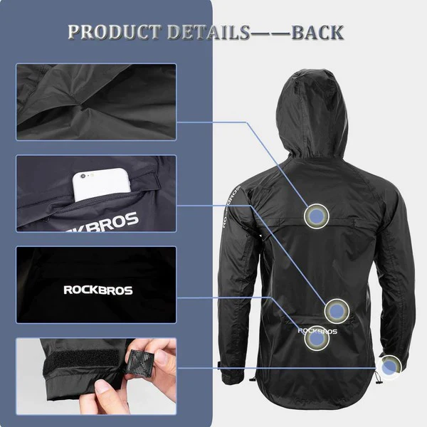 Unisex Waterproof Cycling Rain Jacket - Image 3