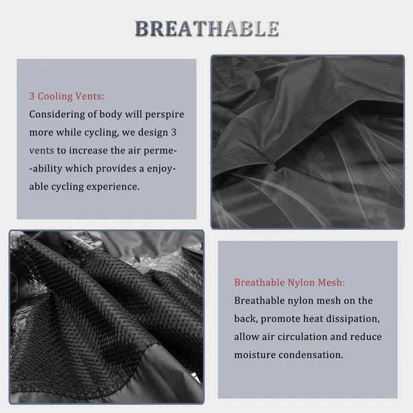 Unisex Waterproof Cycling Rain Jacket - Image 4