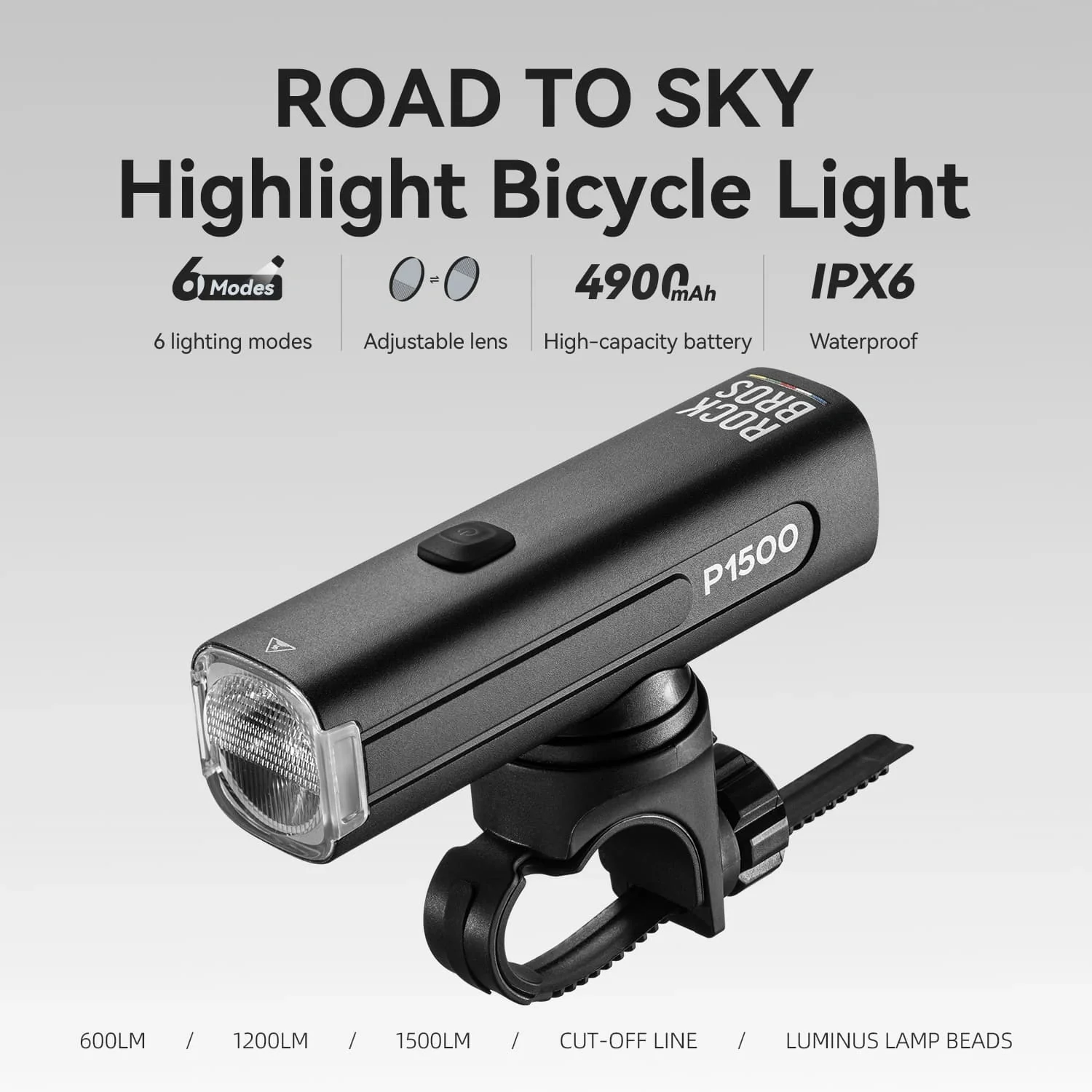 ROAD TO SKY Bike Front Light - 600/1200/1500LM - Image 4
