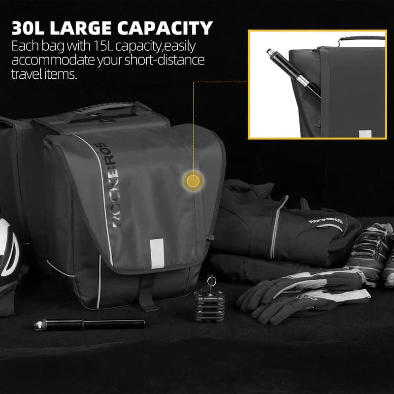 Waterproof Bike Rear Rack Pannier Bag- 30L - Image 4